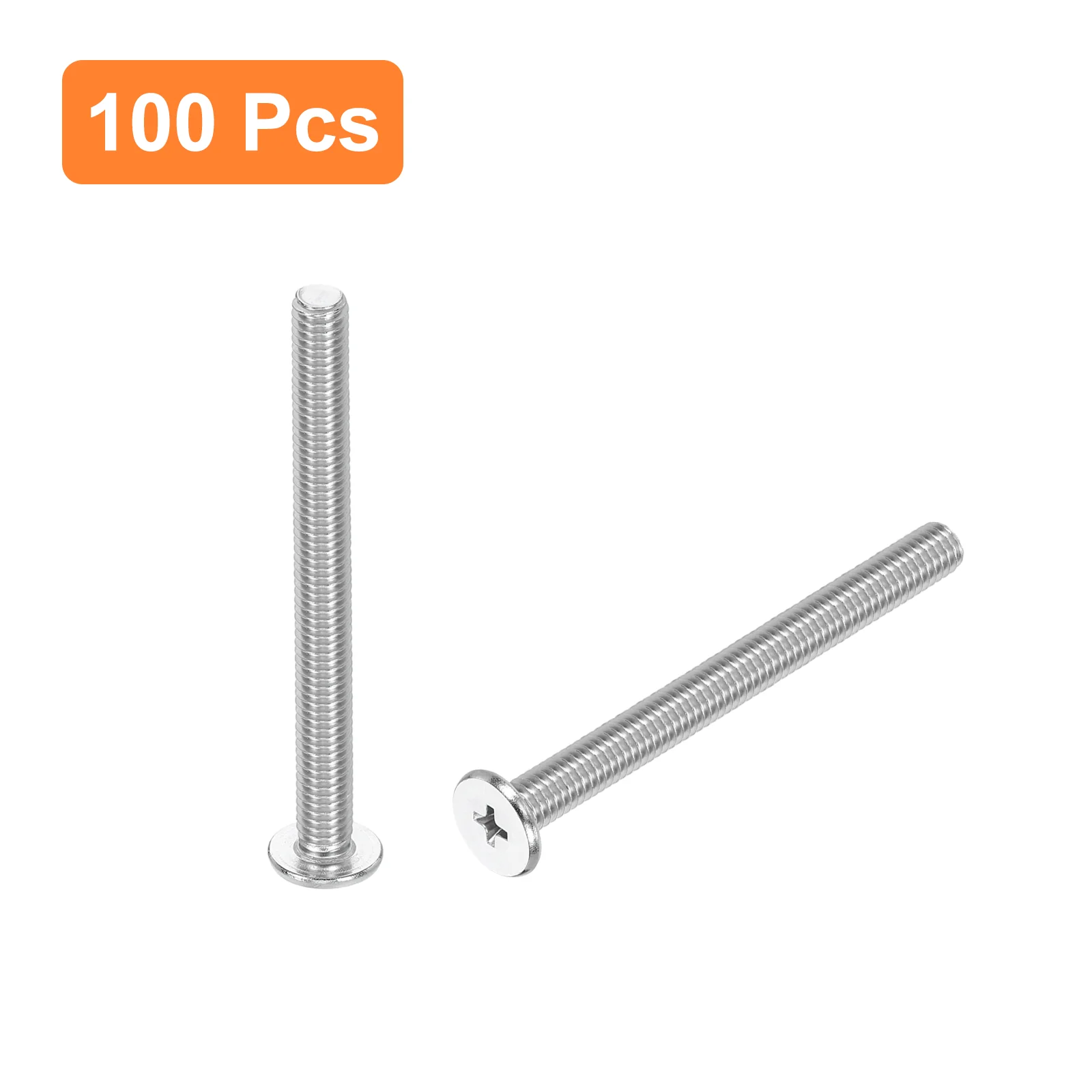 Uxcell M6-1 x 65mm 100Pcs Metal Flat Round Head Screws Phillips Drive Machine Bolt - Image 3