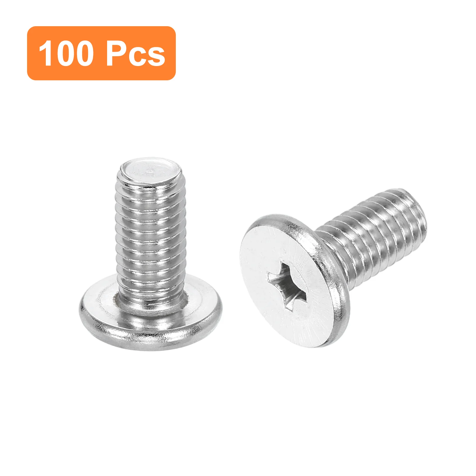 Uxcell M8-1.25 x 16mm 100Pcs Metal Flat Round Head Screws Phillips Drive Machine Bolt - Image 3