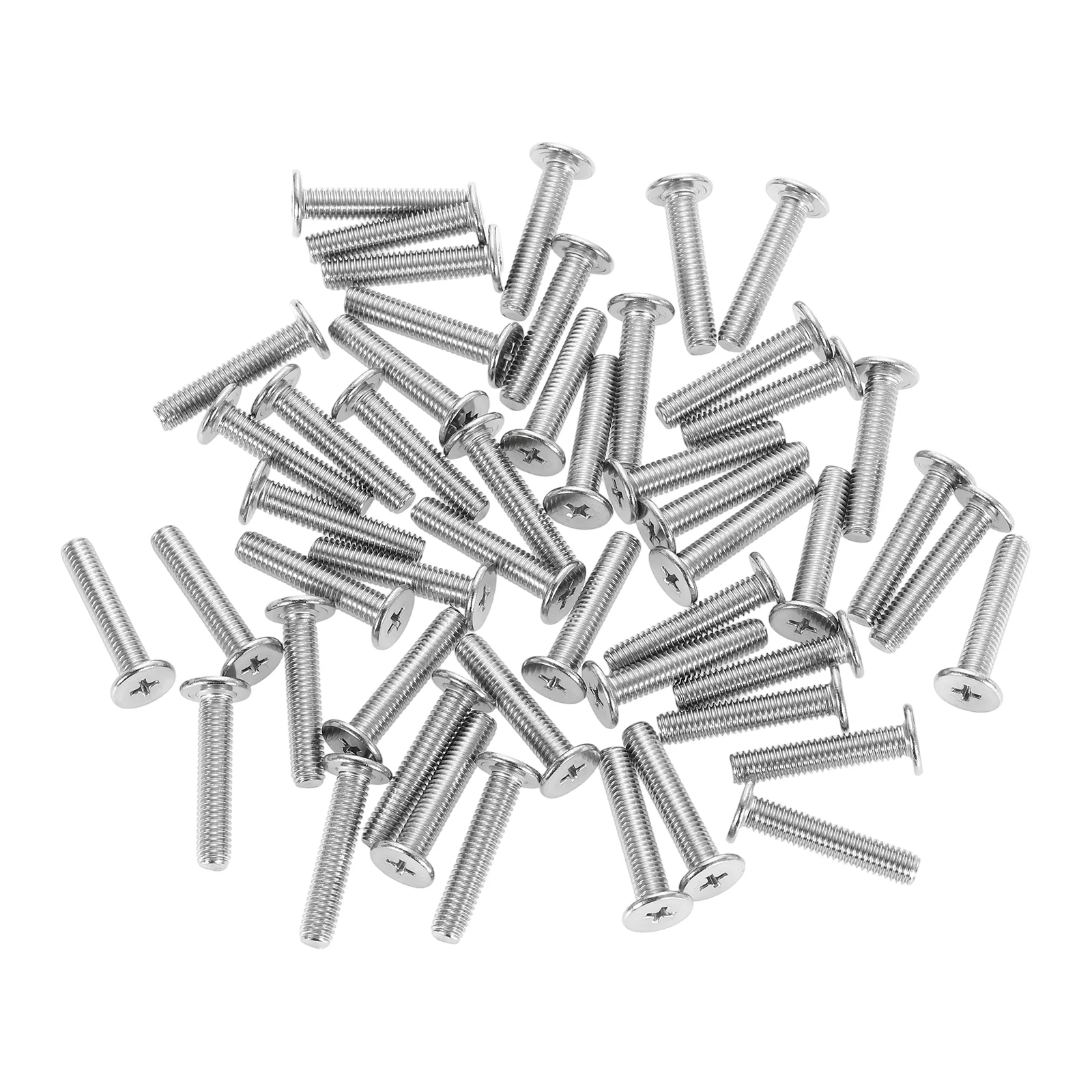 Uxcell M6-1 x 30mm 50Pcs Metal Flat Round Head Screws Phillips Drive Machine Bolt