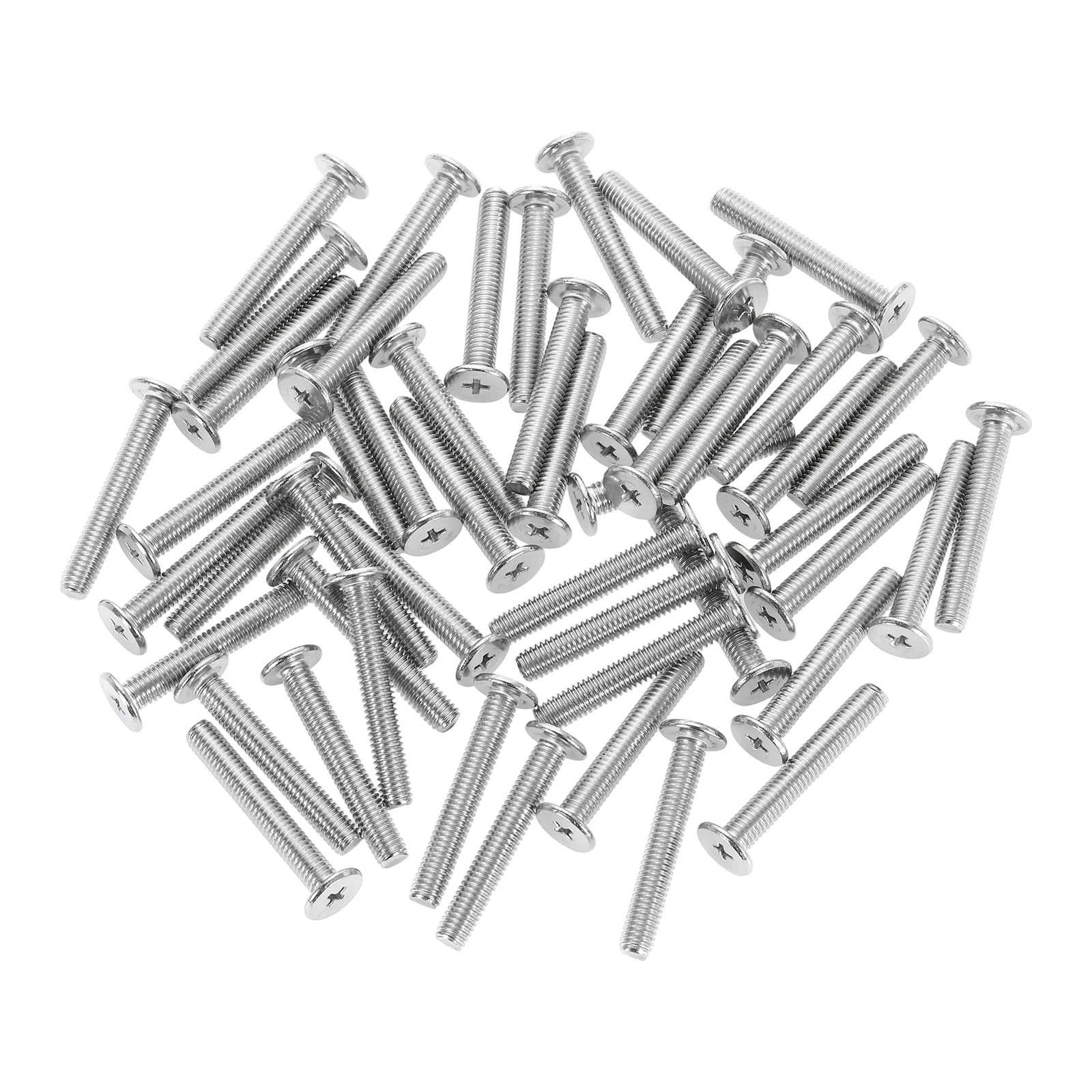 Uxcell M6-1 x 40mm 100Pcs Metal Flat Round Head Screws Phillips Drive Machine Bolt