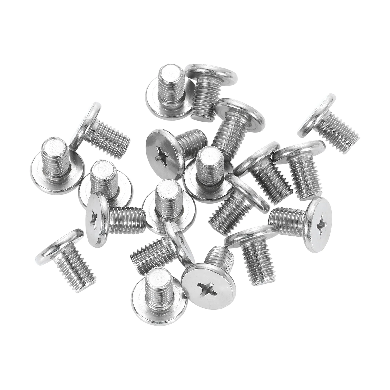 Uxcell M8-1.25 x 12mm 20Pcs Metal Flat Round Head Screws Phillips Drive Machine Bolt