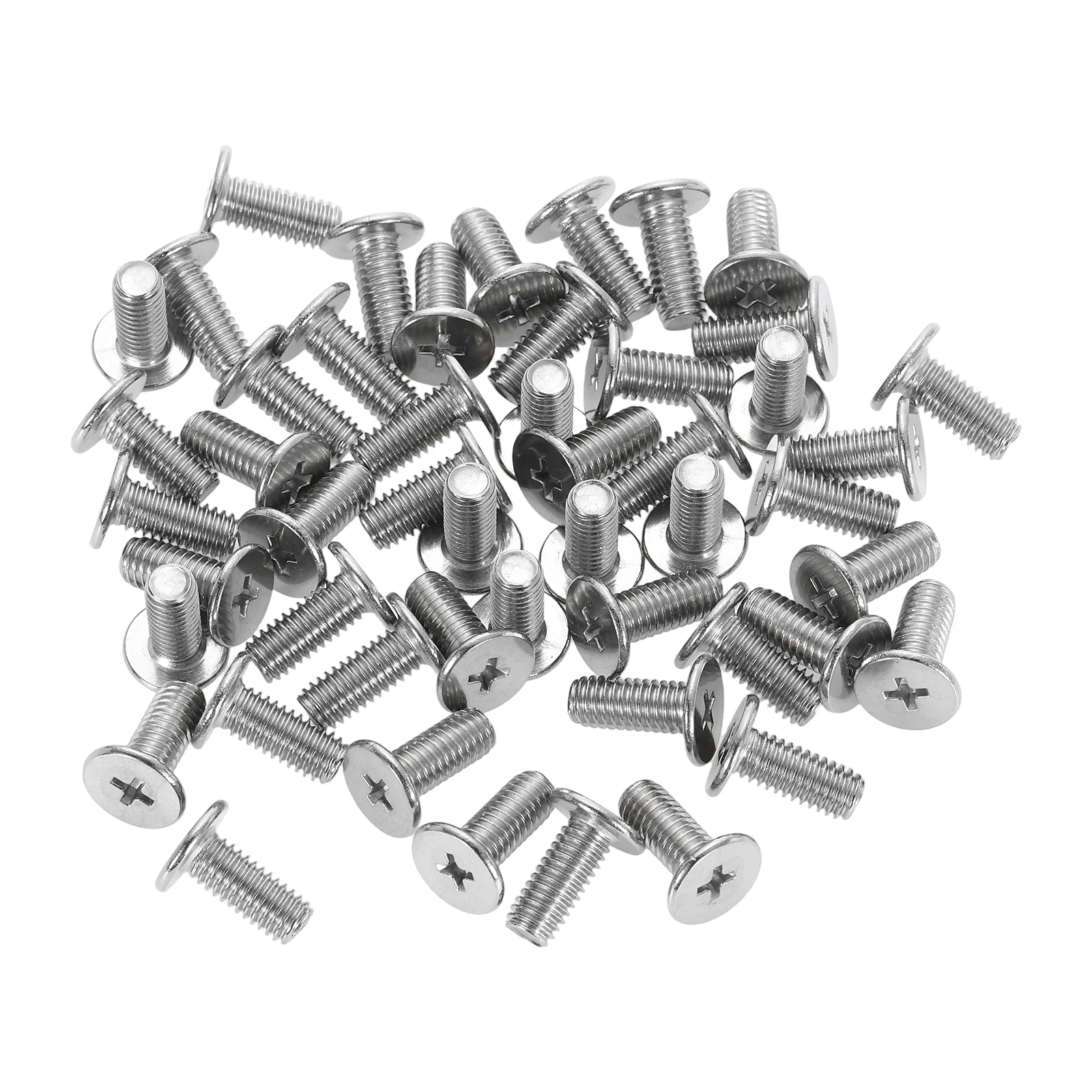 Uxcell M6-1 x 14mm 50Pcs Metal Flat Round Head Screws Phillips Drive Machine Bolt