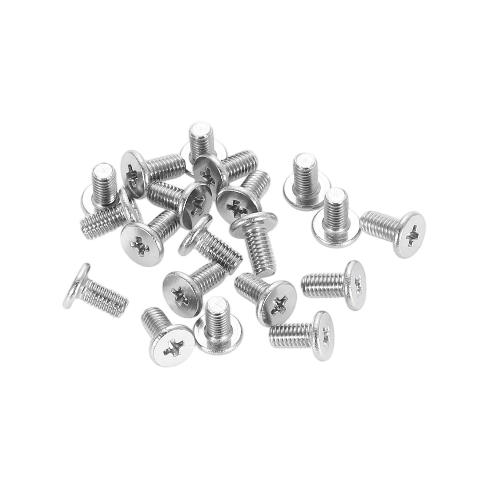 Uxcell M3-0.5 x 6mm 20Pcs Metal Flat Round Head Screws Phillips Drive Machine Bolt