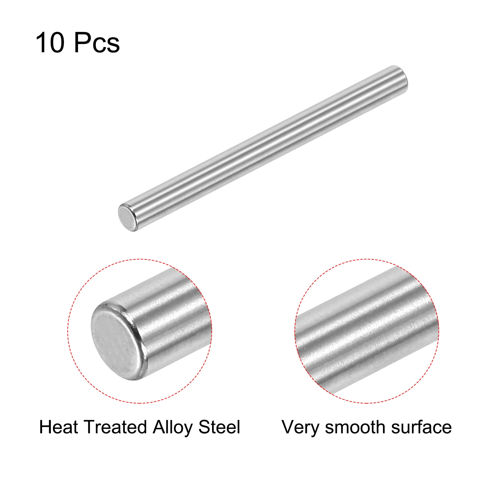 Uxcell 3/16-Inch x 2-Inch Dowel Pins, Heat Treated Alloy Steel Bright Finish 10pcs - Image 3