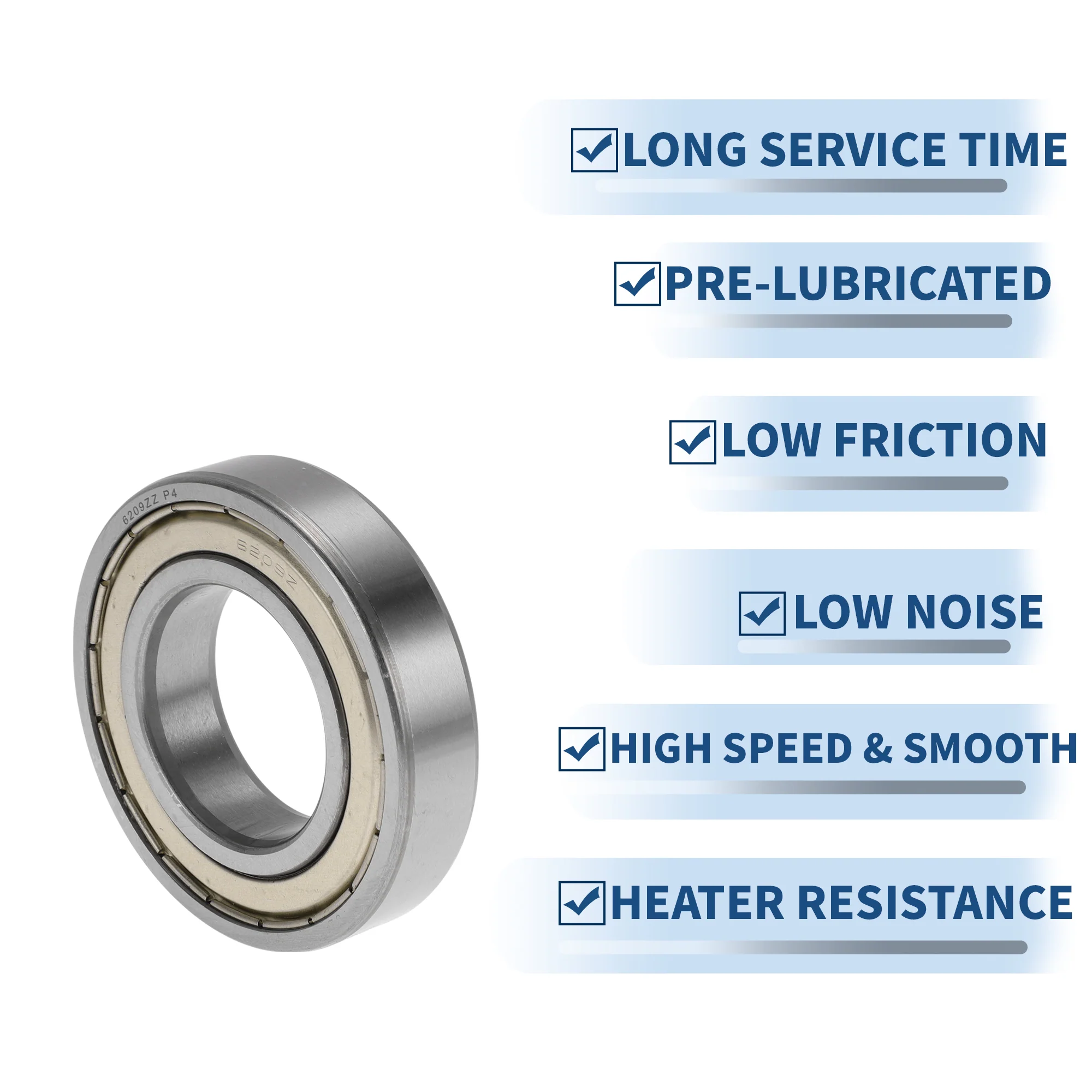 6209ZZ Deep Groove Ball Bearings 45x85x19mm 1 Pcs Silver Tone - Image 5