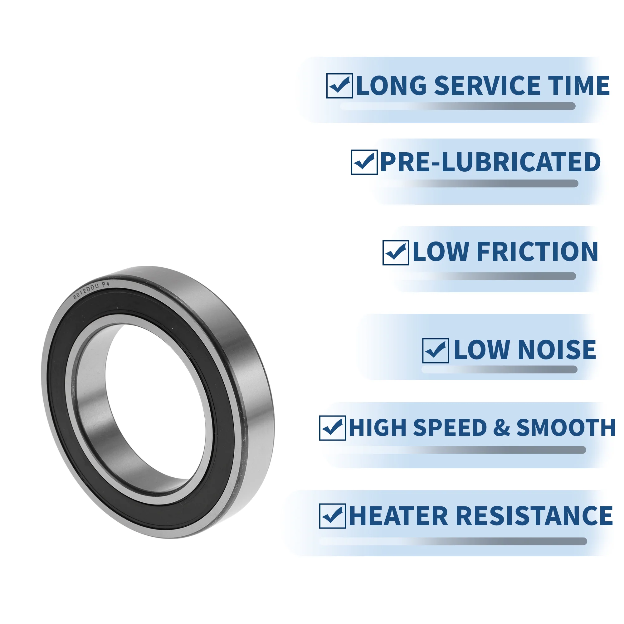 6012DDU Deep Groove Ball Bearings 60x95x18mm 1 Pcs Silver Tone - Image 5