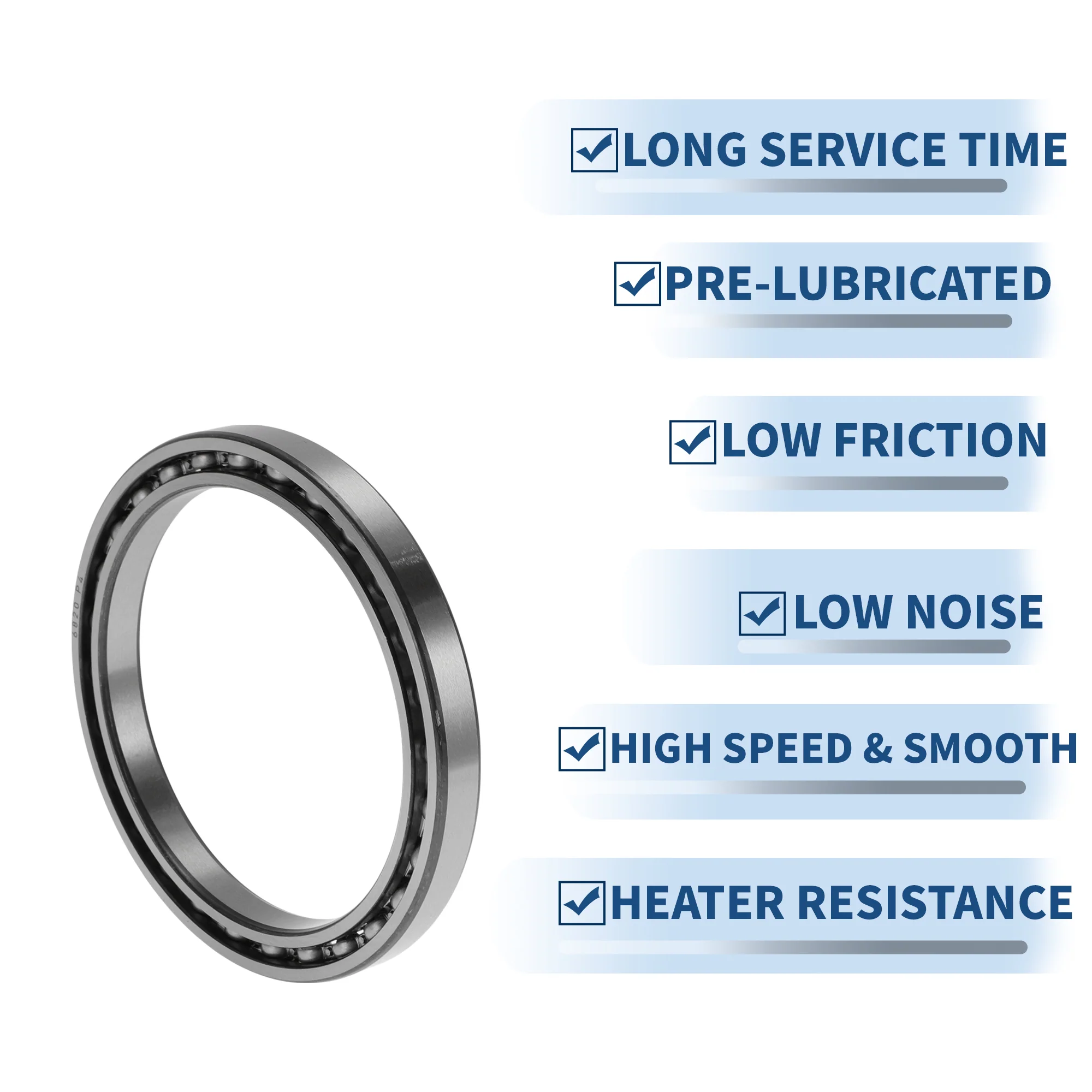 6820 Deep Groove Ball Bearings 100x125x13mm 1 Pcs Silver Tone - Image 5