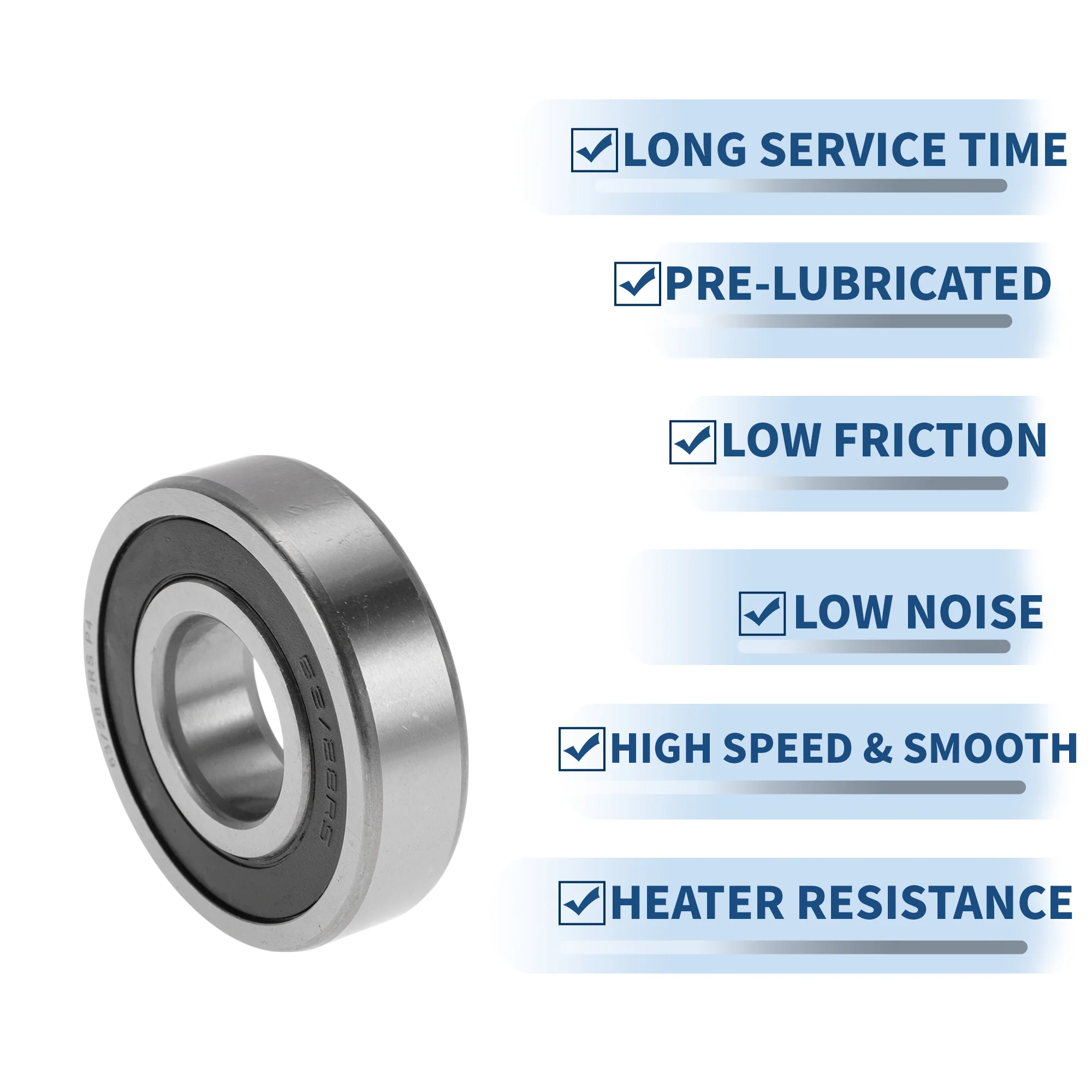 63/28 2RS Deep Groove Ball Bearings 28x68x18mm 1 Pcs Silver Tone - Image 5