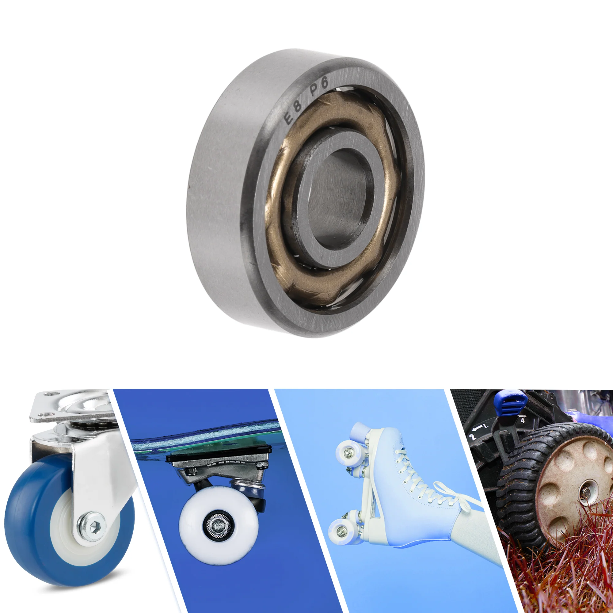 E8 Deep Groove Ball Bearings 8x24x7mm Scooter Skateboard Wheel - Image 2