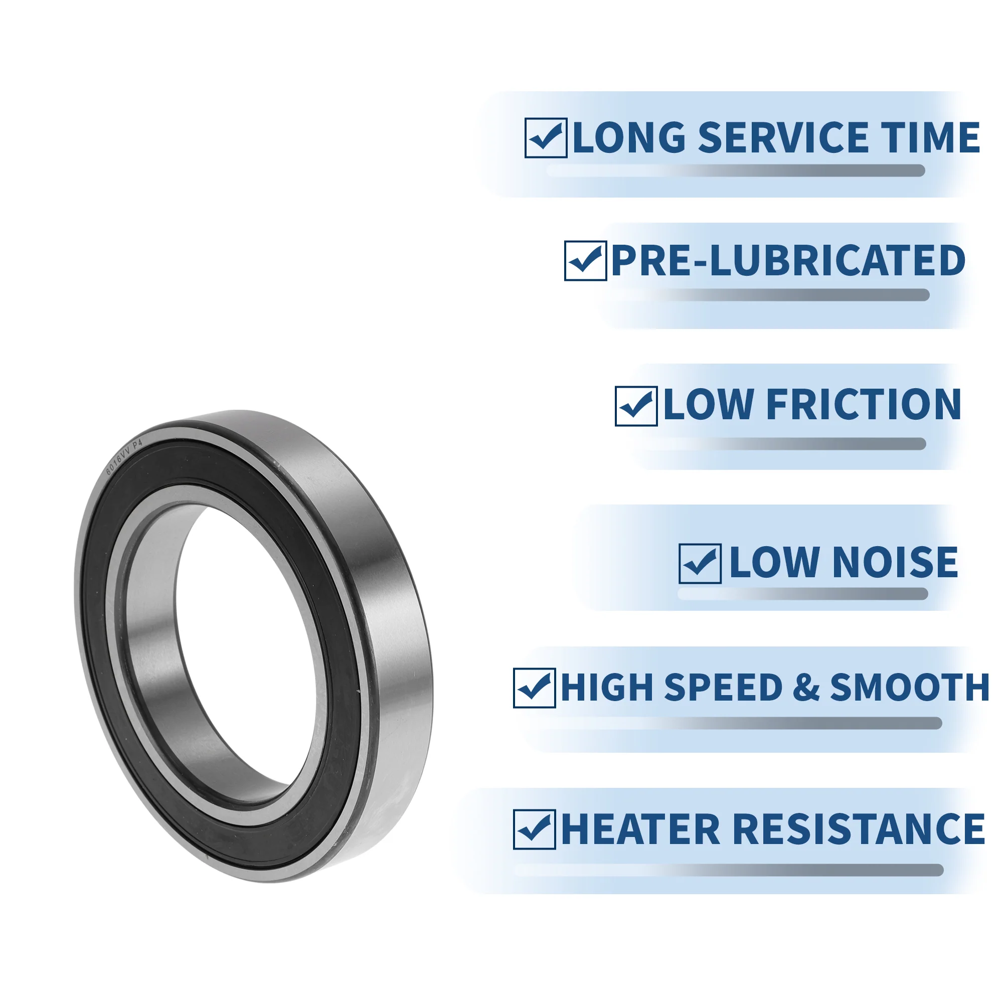 6016VV Deep Groove Ball Bearings 80x125x22mm 1 Pcs Silver Tone - Image 5