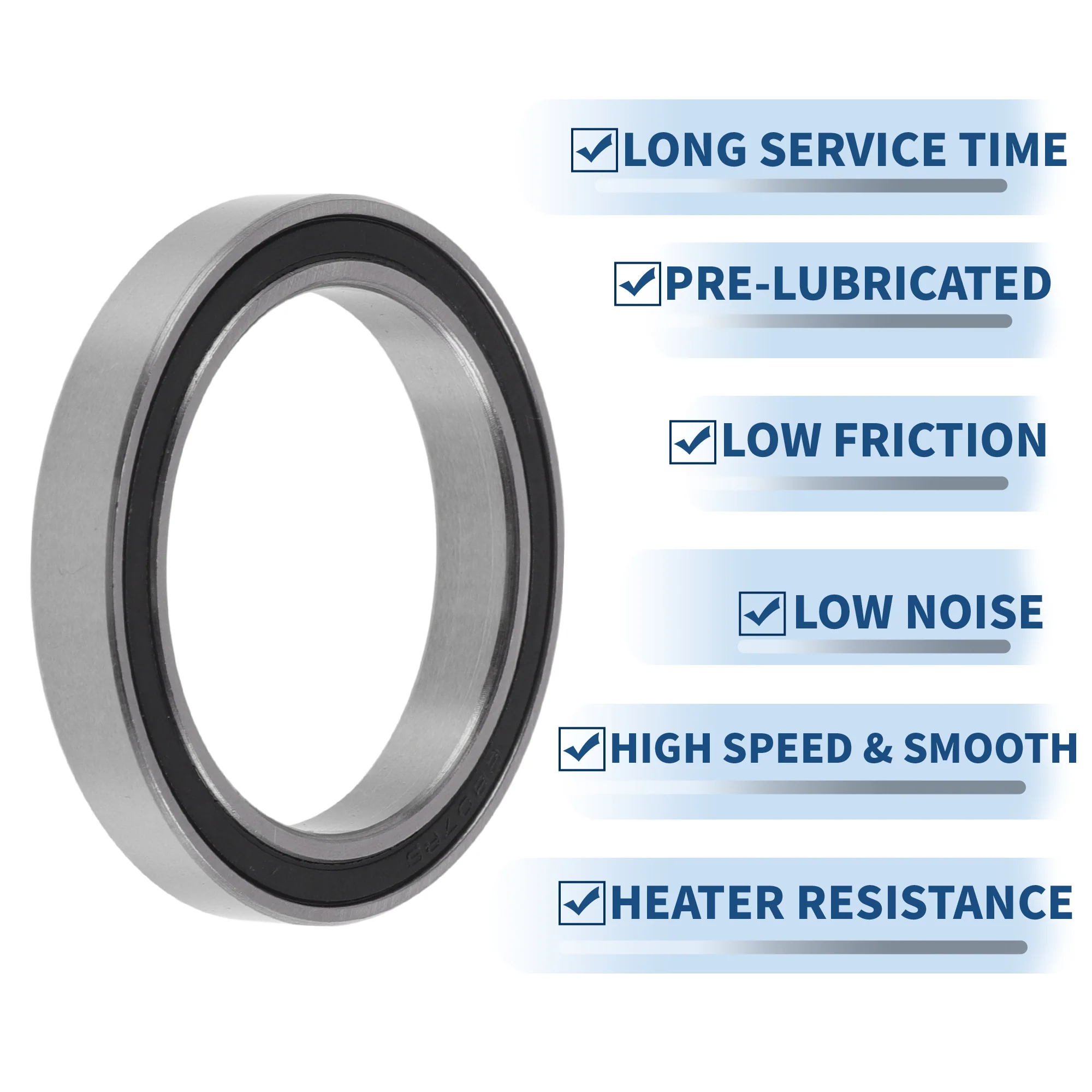 6807VV Deep Groove Ball Bearings 35x47x7mm Silver Tone Black - Image 5