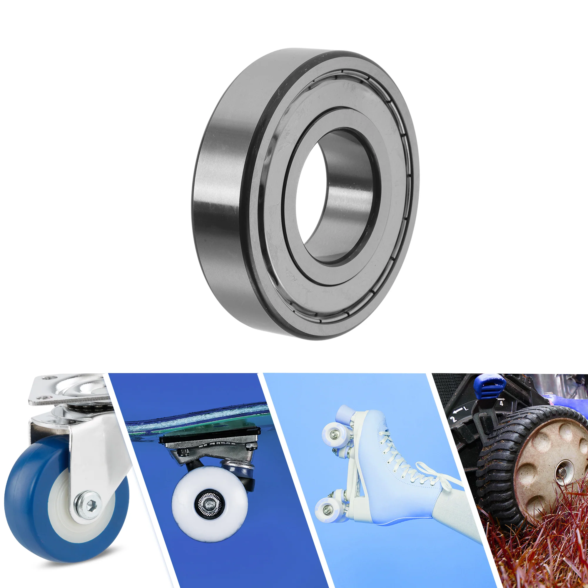 6309ZZ Deep Groove Ball Bearings 45x100x25mm Silver Tone - Image 2