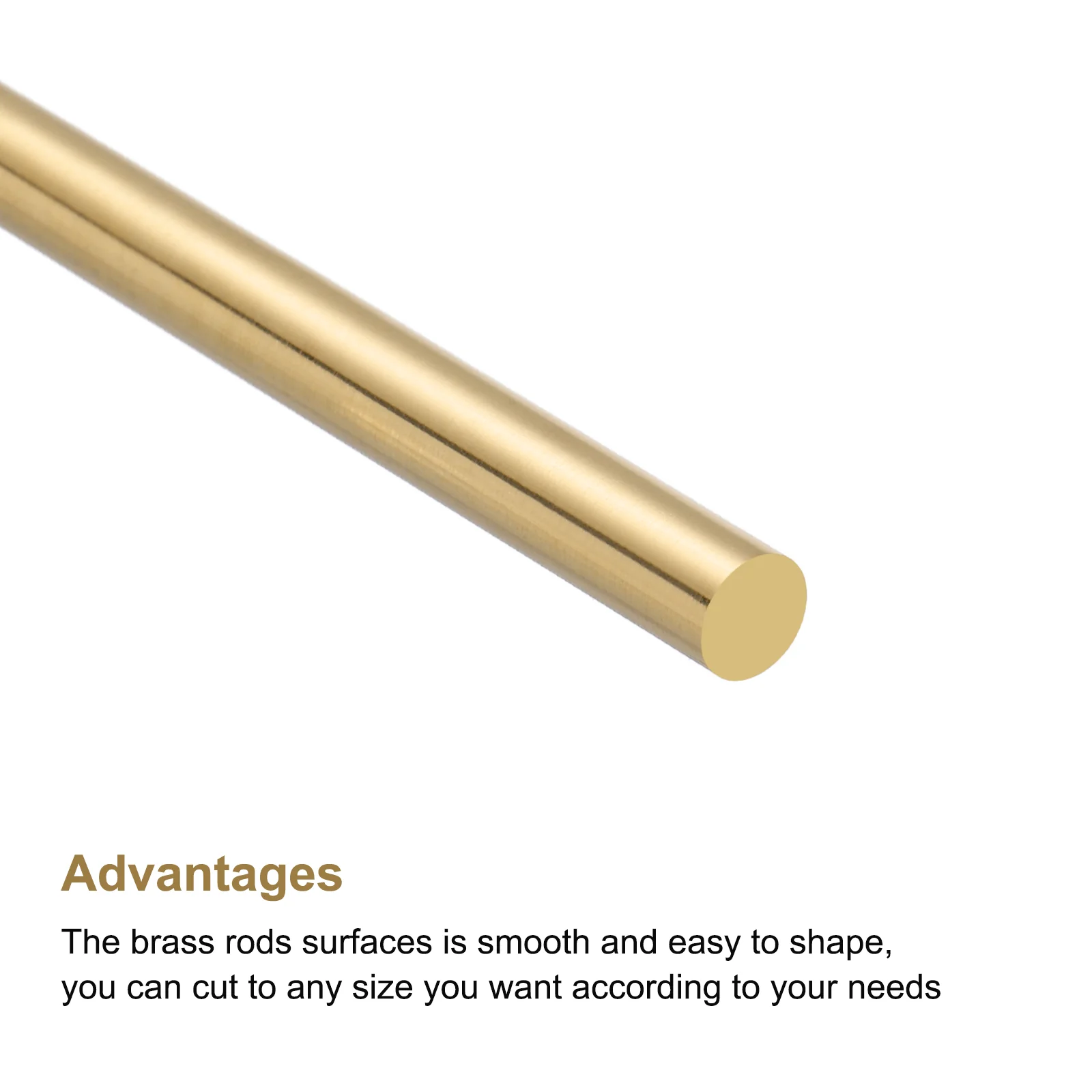 1.5mm Diameter 100mm Length Brass Solid Round Rod for DIY Craft 10Pcs - Image 3