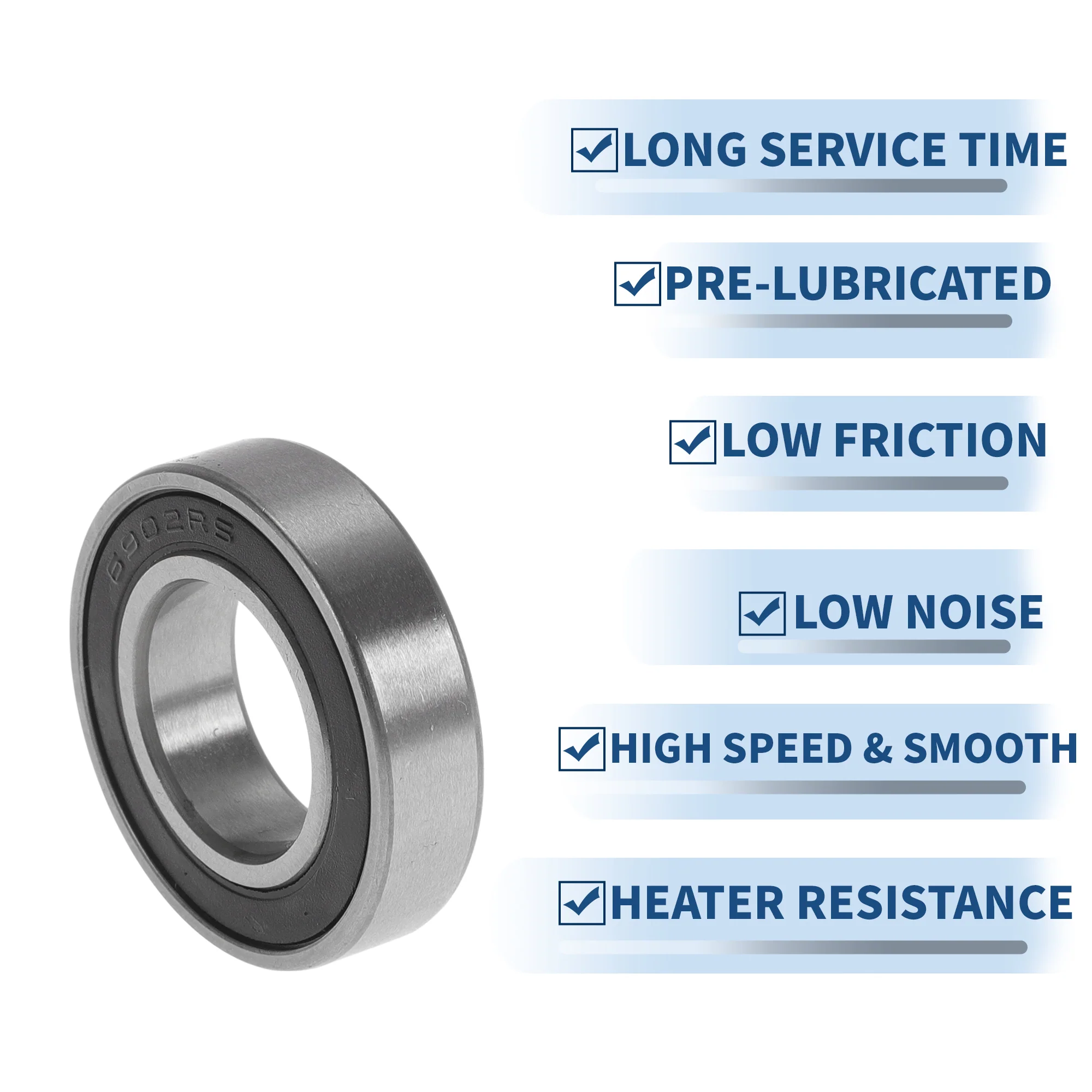 6902VV Deep Groove Ball Bearings 15x28x7mm 1 Pcs - Image 5