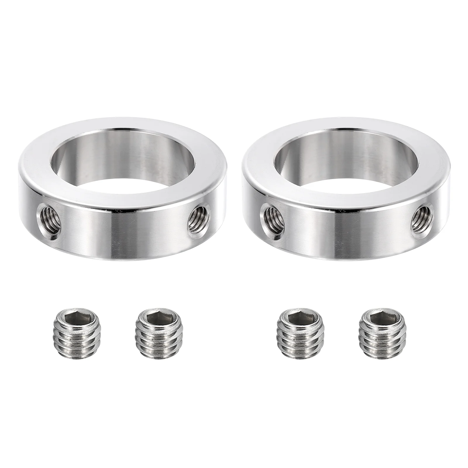2pcs Stainless Steel Shaft Collar, 38mm ID 56mm OD 16mm Thickness Double Hole