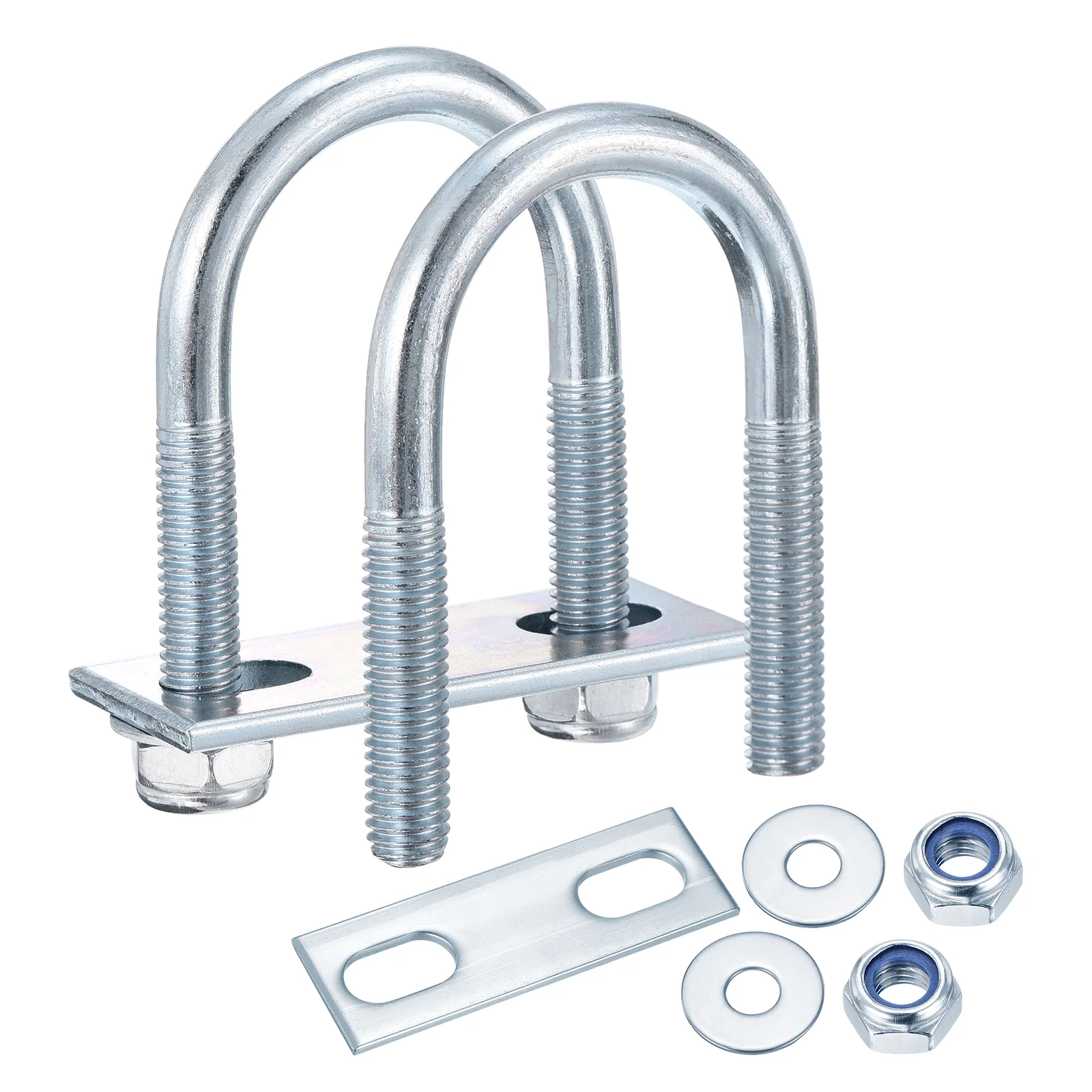 U Bolts Round Kit - U-Bolt Kit with Nuts, Washers, Frame Plate - Good for Pipe, Trailer, Automotive, Leaf Spring - Image 7