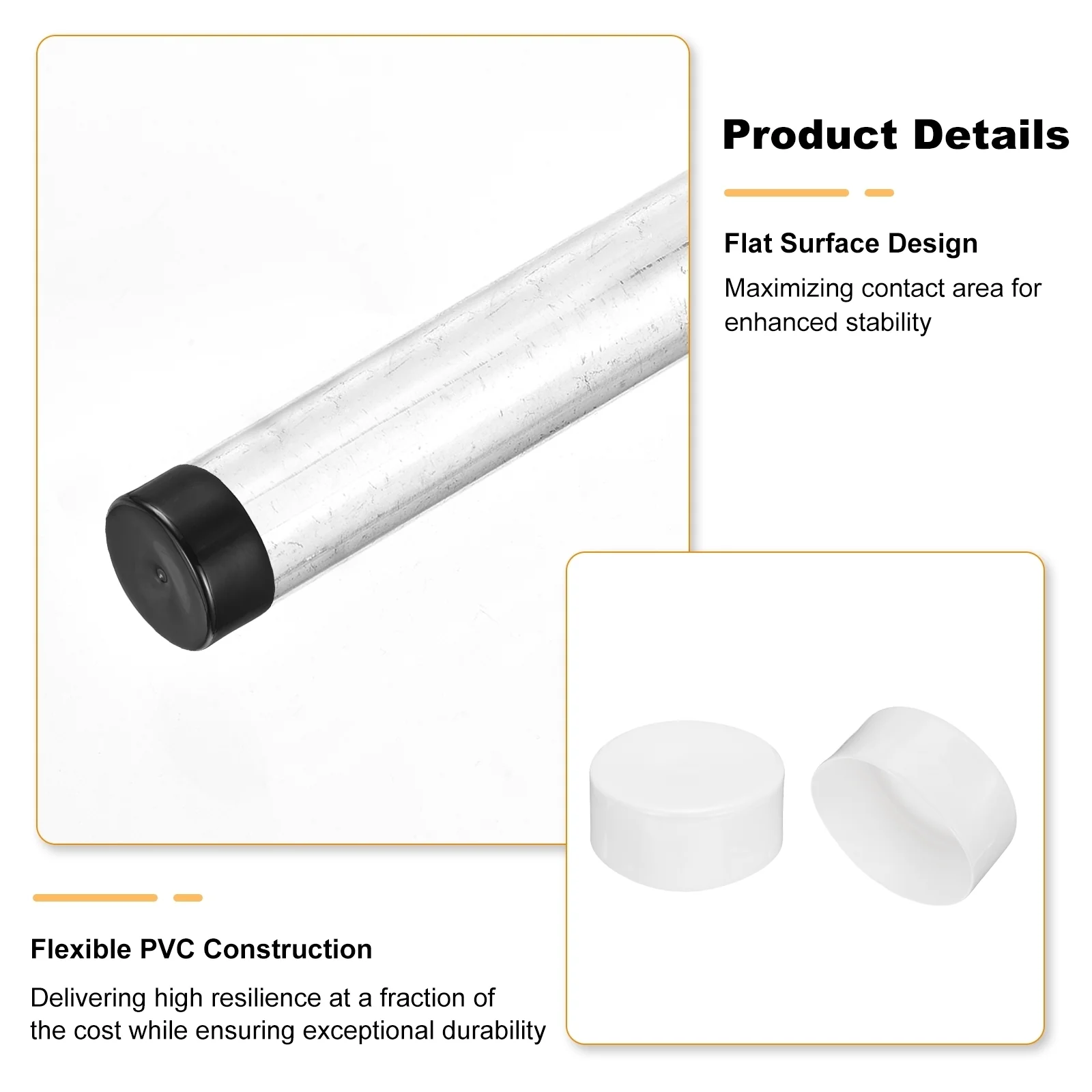 Uxcell 125mm (4 15/16") ID Rubber End Caps Pipe & Fence Post Protectors White - Image 3