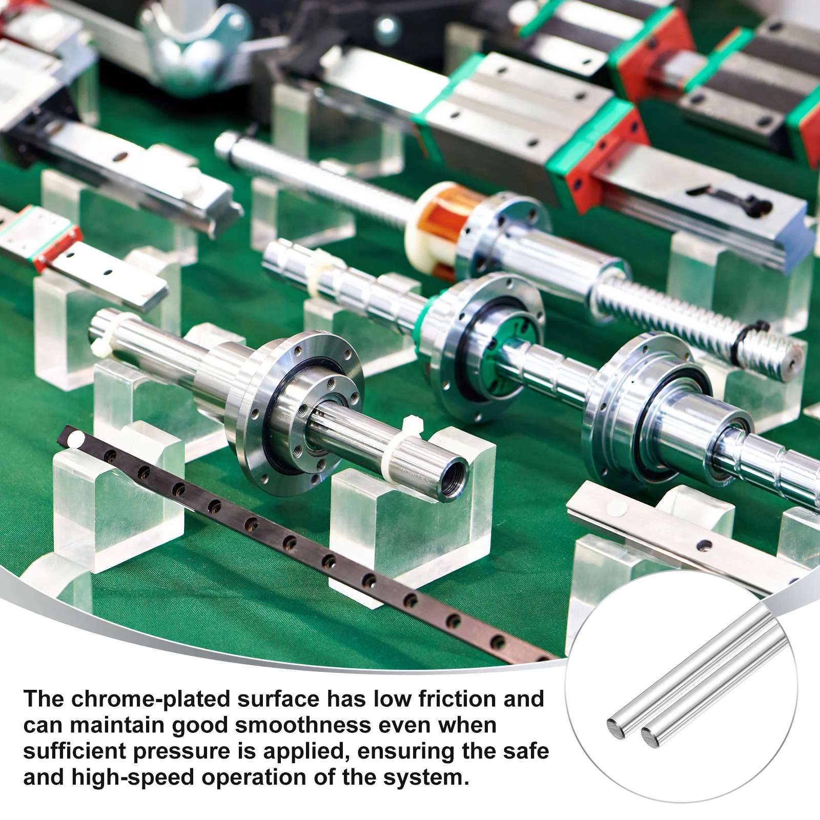 Linear Motion Rods, 2Pcs 6mm x 350mm(0.24"x13.78") Linear Rail Rod Shaft Guide - Image 5