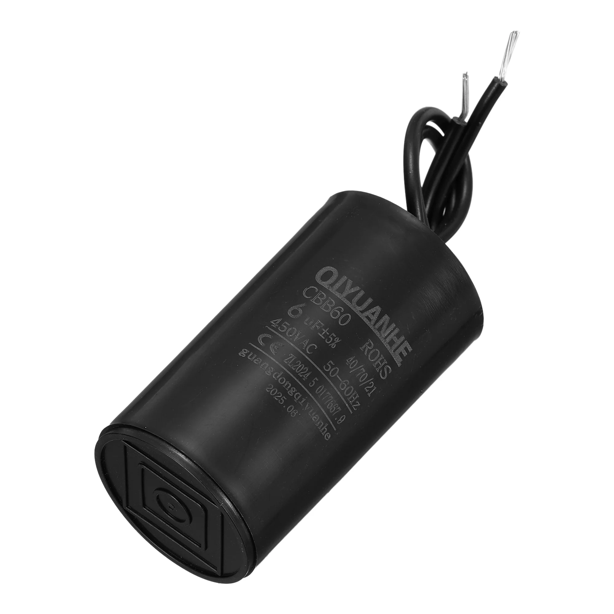 CBB60 Run Capacitor 6uF 450V AC 2 Wires 50/60Hz Cylinder 34x60mmmm