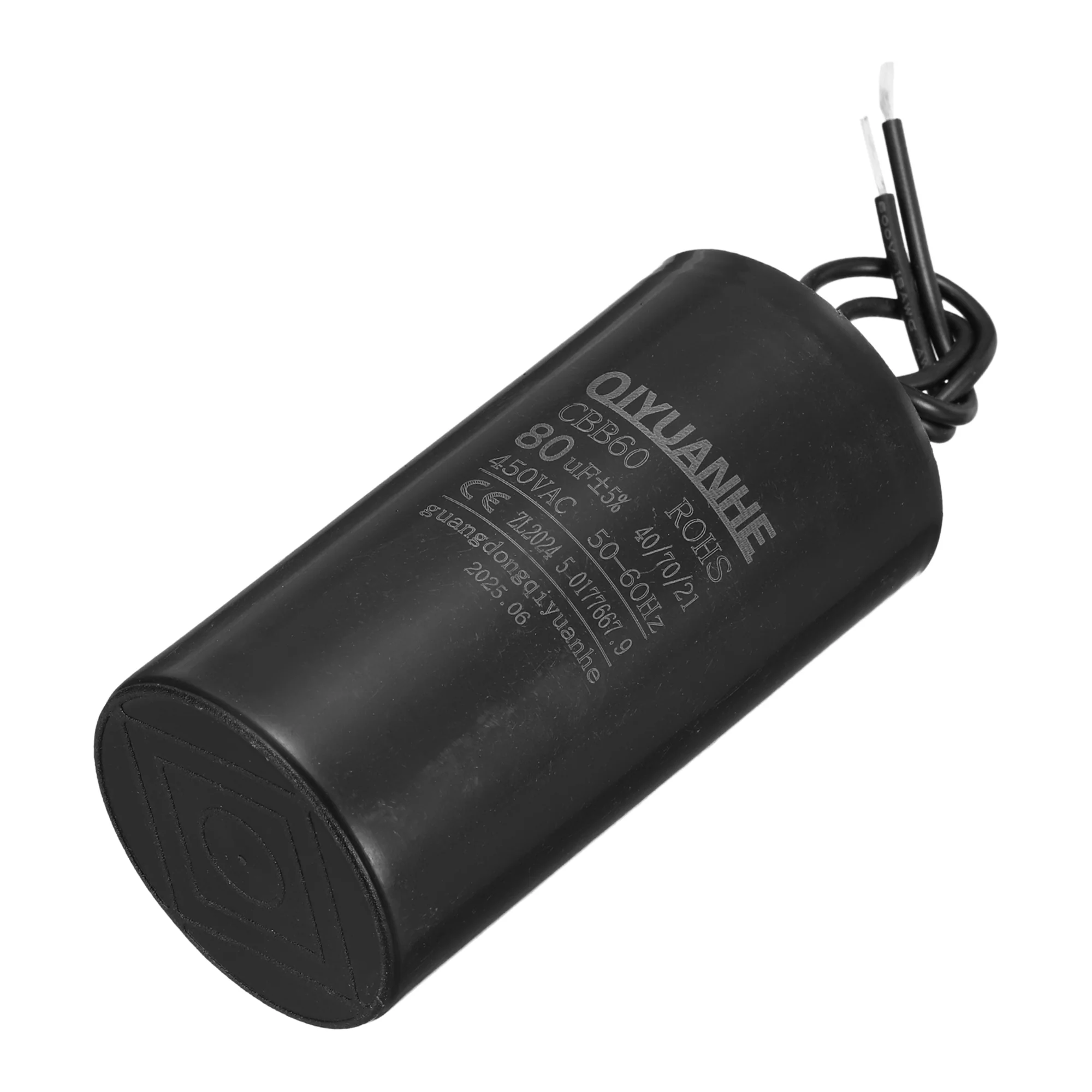 CBB60 Run Capacitor 80uF 450V AC 2 Wires 50/60Hz Cylinder 50x100mmmm