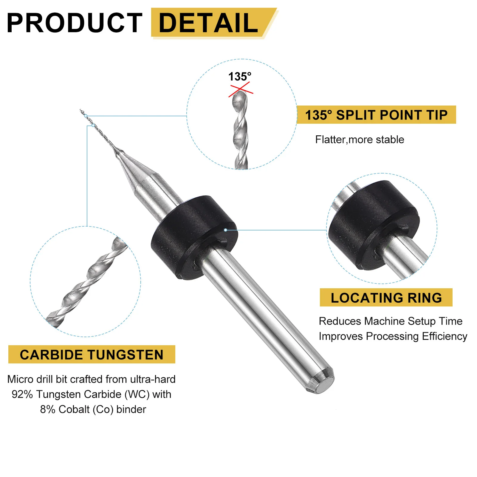 0.35mm Micro Drill Bits 3.175mm Shank Carbide for Print Circuit Board 20pcs - Image 4
