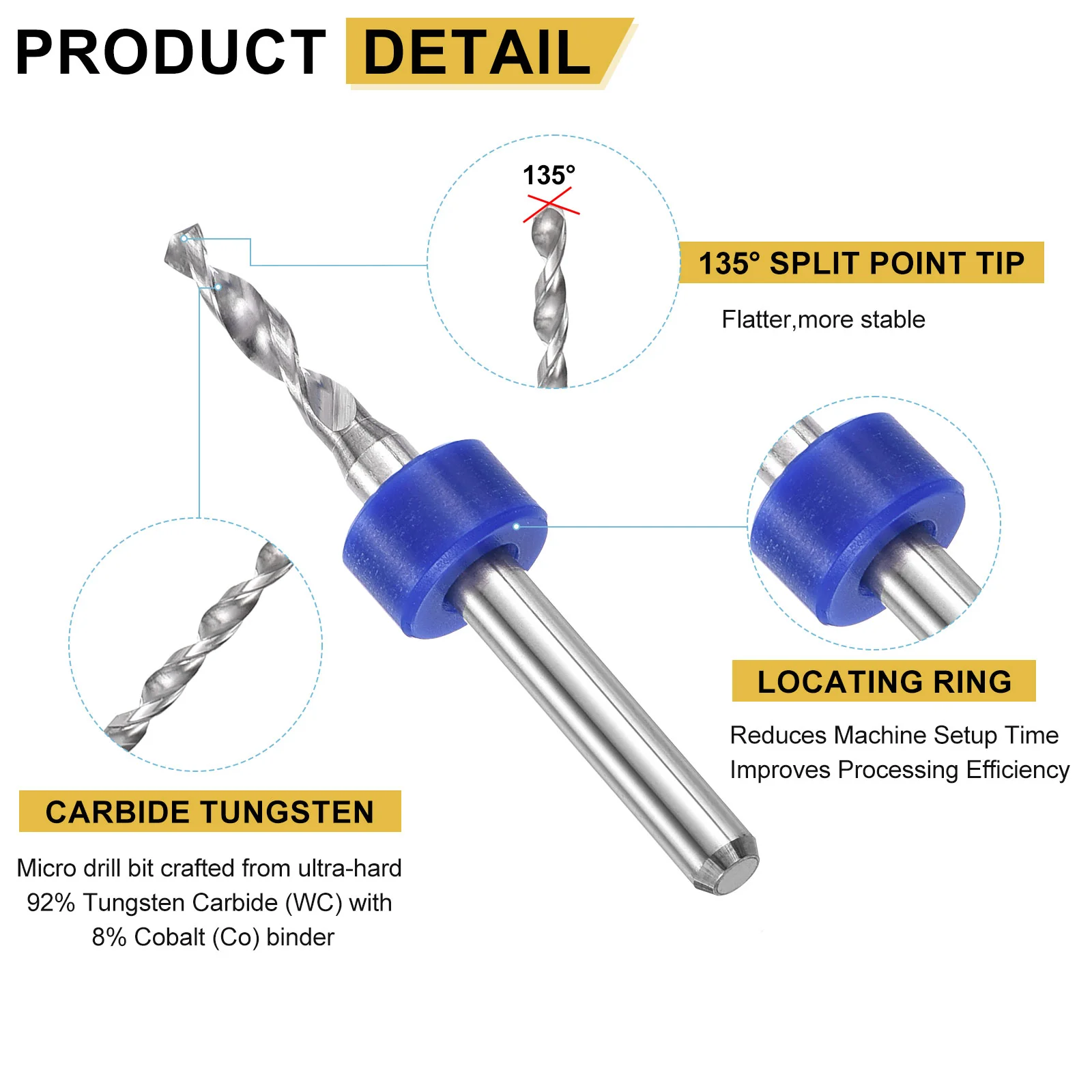 2.3mm Micro Drill Bits 3.175mm Shank Carbide for Print Circuit Board 10pcs - Image 4
