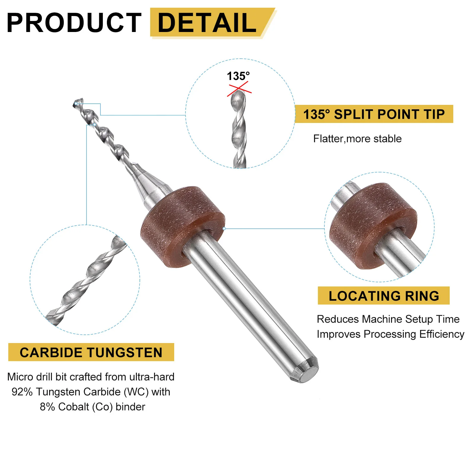 1.35mm Micro Drill Bits 3.175mm Shank Carbide for Print Circuit Board 10pcs - Image 4