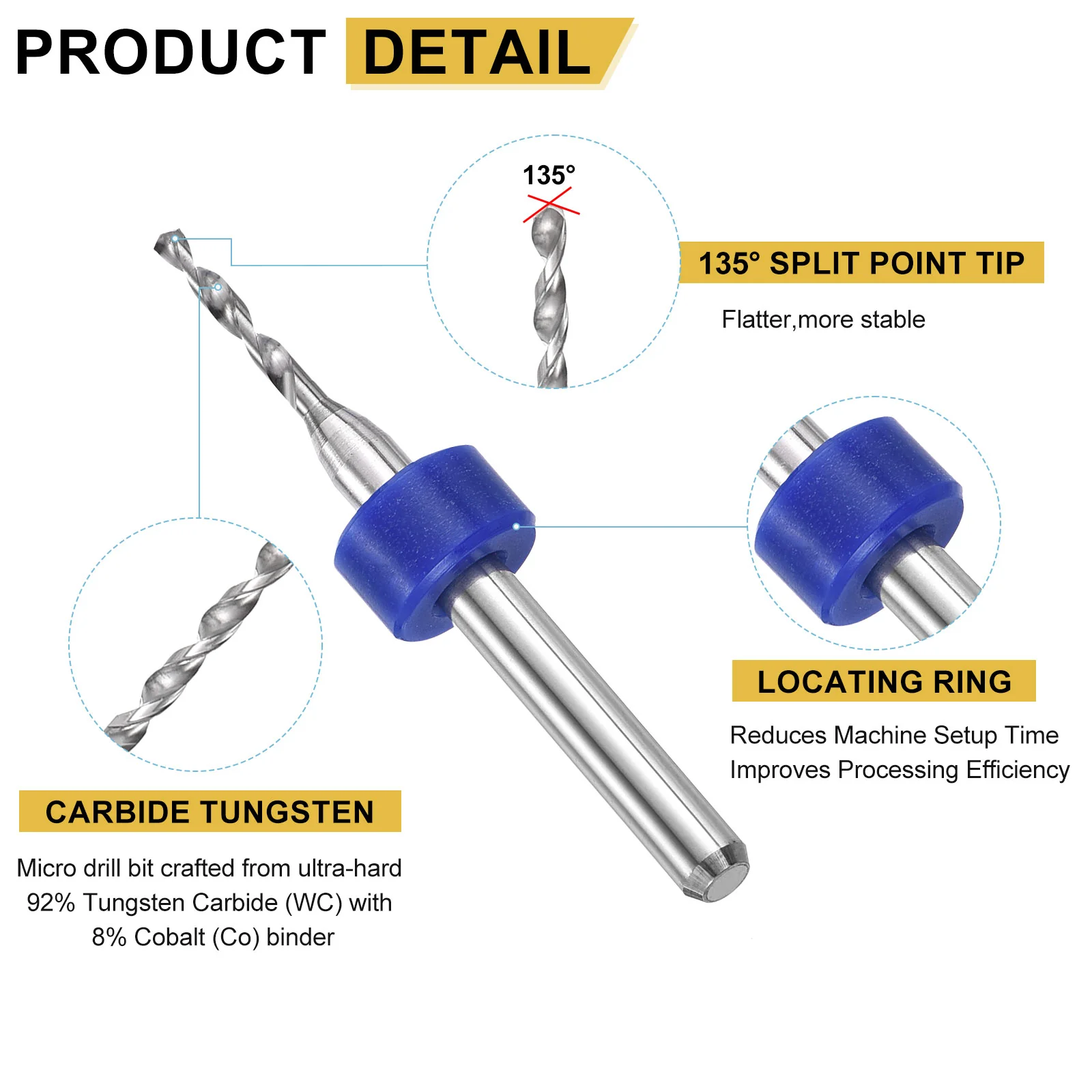 1.45mm Micro Drill Bits 3.175mm Shank Carbide for Print Circuit Board 10pcs - Image 4