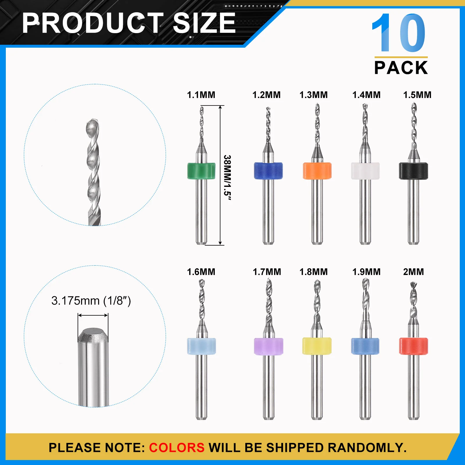 0.15-1mm Micro Drill Bits 3.175mm Shank Carbide for Print Circuit Board 10pcs - Image 14
