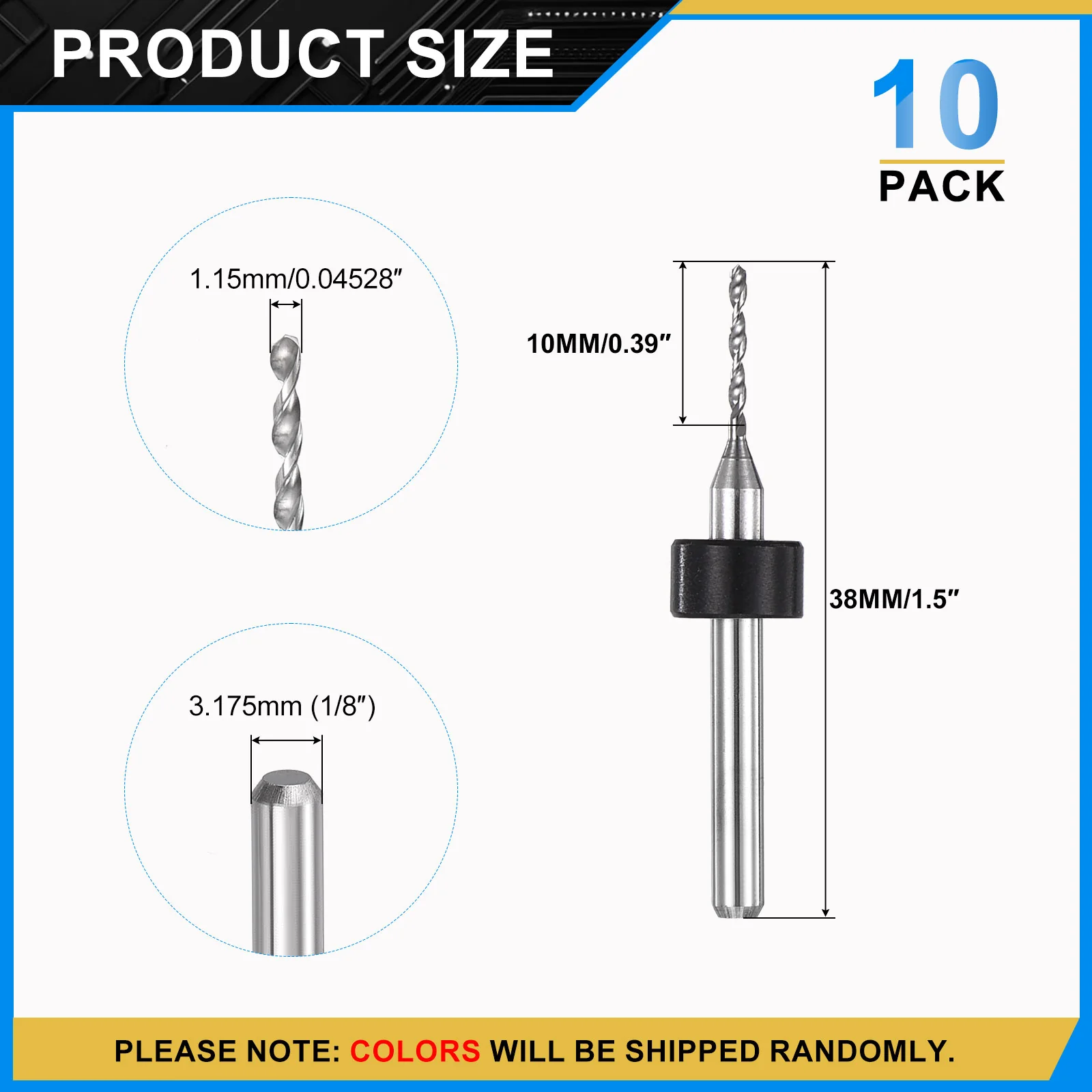 0.15-1mm Micro Drill Bits 3.175mm Shank Carbide for Print Circuit Board 10pcs - Image 26