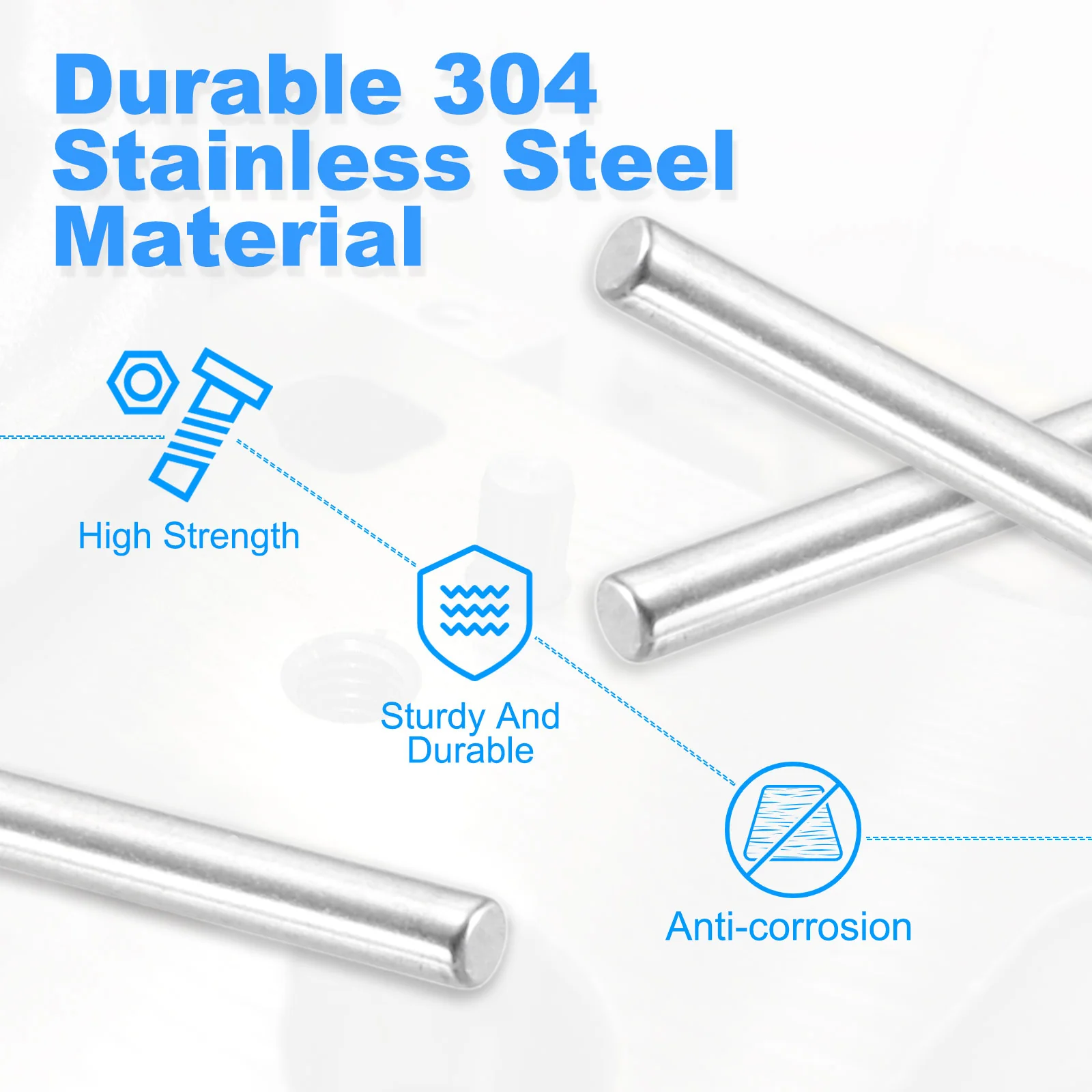 100pcs Dowel Pins M2 x 4mm Stainless Steel Round Head Shelf Support Peg Pin Rod - Image 100