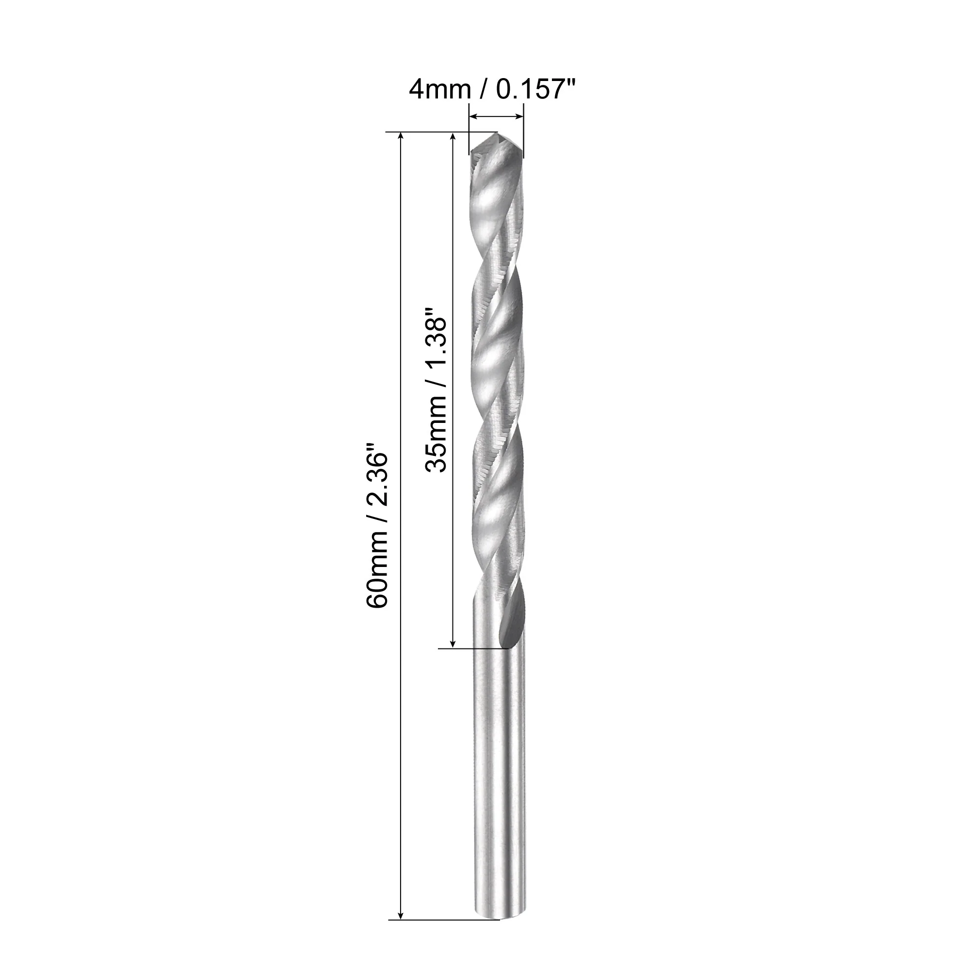 Uxcell 4mm Carbide Spiral Flute Straight Shank Twist Drill Bit for Stainless Steel - Image 2