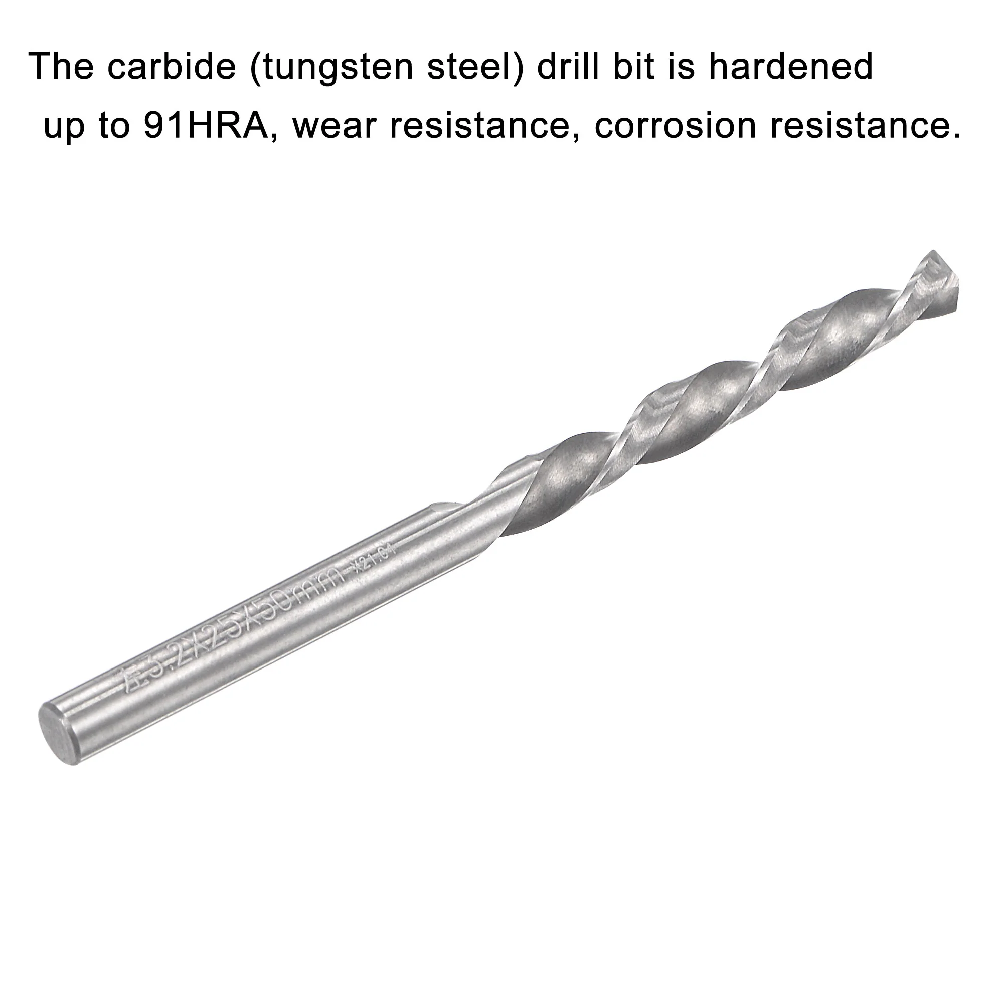 Uxcell 3.2mm Solid Carbide Left Hand Spiral Flutes Twist Drill Bit for Alloy Metal - Image 4