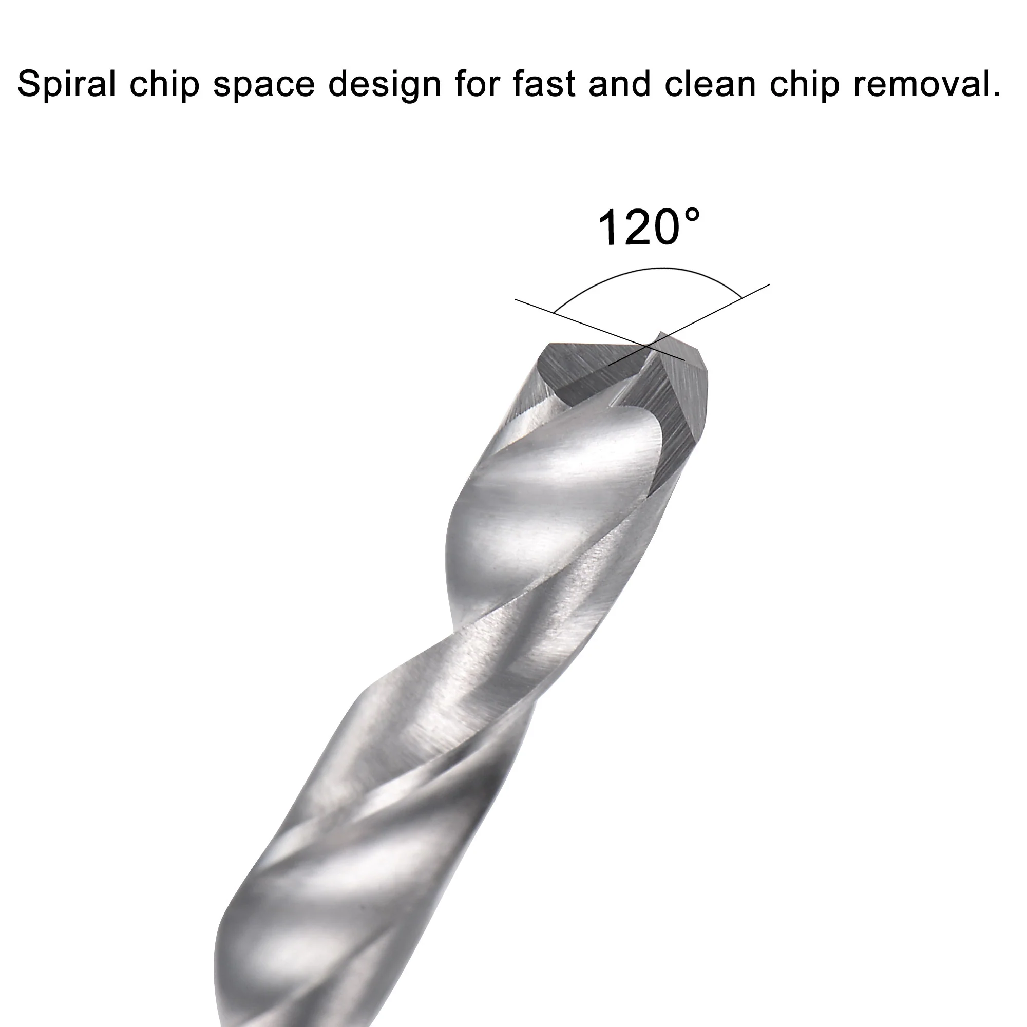 Uxcell 3.4mm Carbide Spiral Flute Straight Shank Twist Drill Bit for Stainless Steel - Image 3