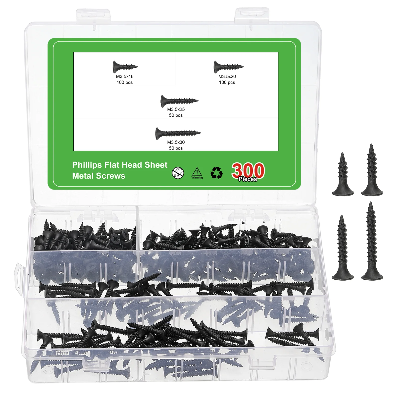 Uxcell Phillips Flat Head Sheet Metal Screws, Carbon Steel - Image 25