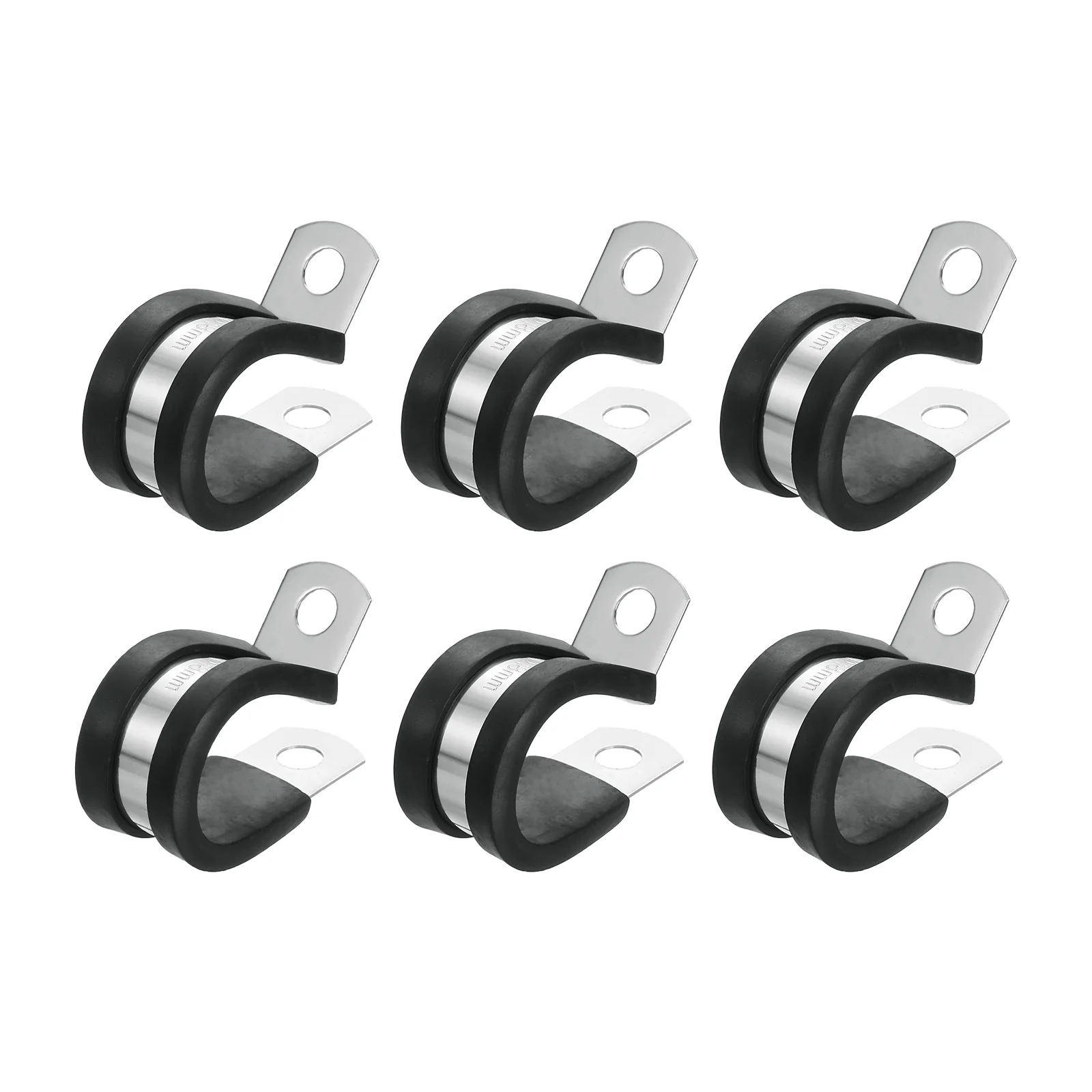 Uxcell 3/4"(18mm) Cable Clamp, 304 Stainless Steel Rubber Cushioned 6Pcs