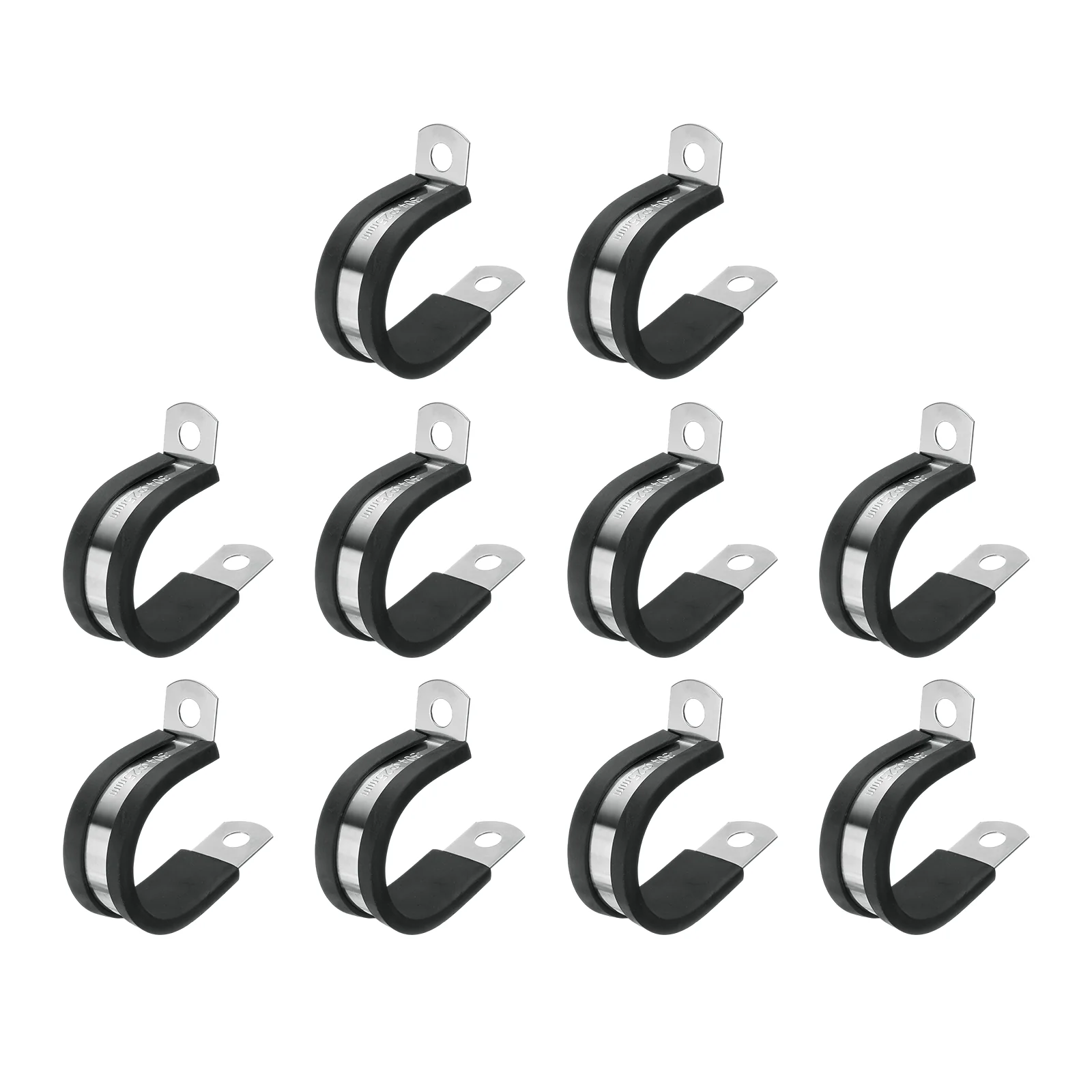 Uxcell 1"(25mm) Cable Clamp, 304 Stainless Steel Rubber Cushioned 10Pcs