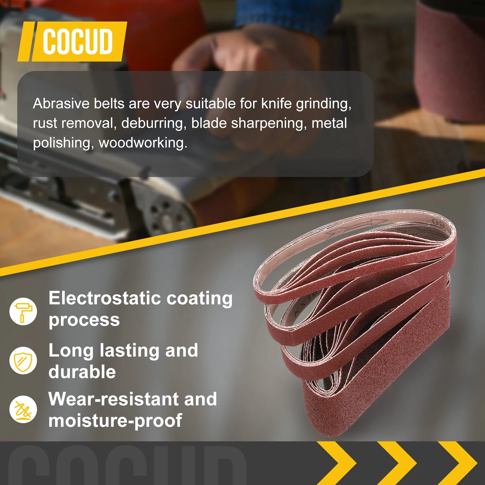 4" x 21" Sanding Belt Set,24 Piece 40/60/80 Grit for Knife Sharpening - Image 5
