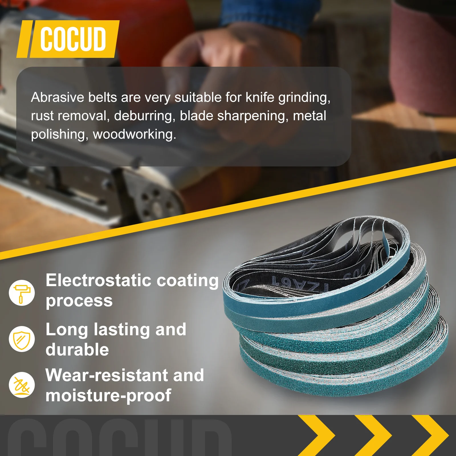 2" x 42" Sanding Belt, 4 Pcs 40/60/80/120 Grit Knife Sharpener Belts - Image 5