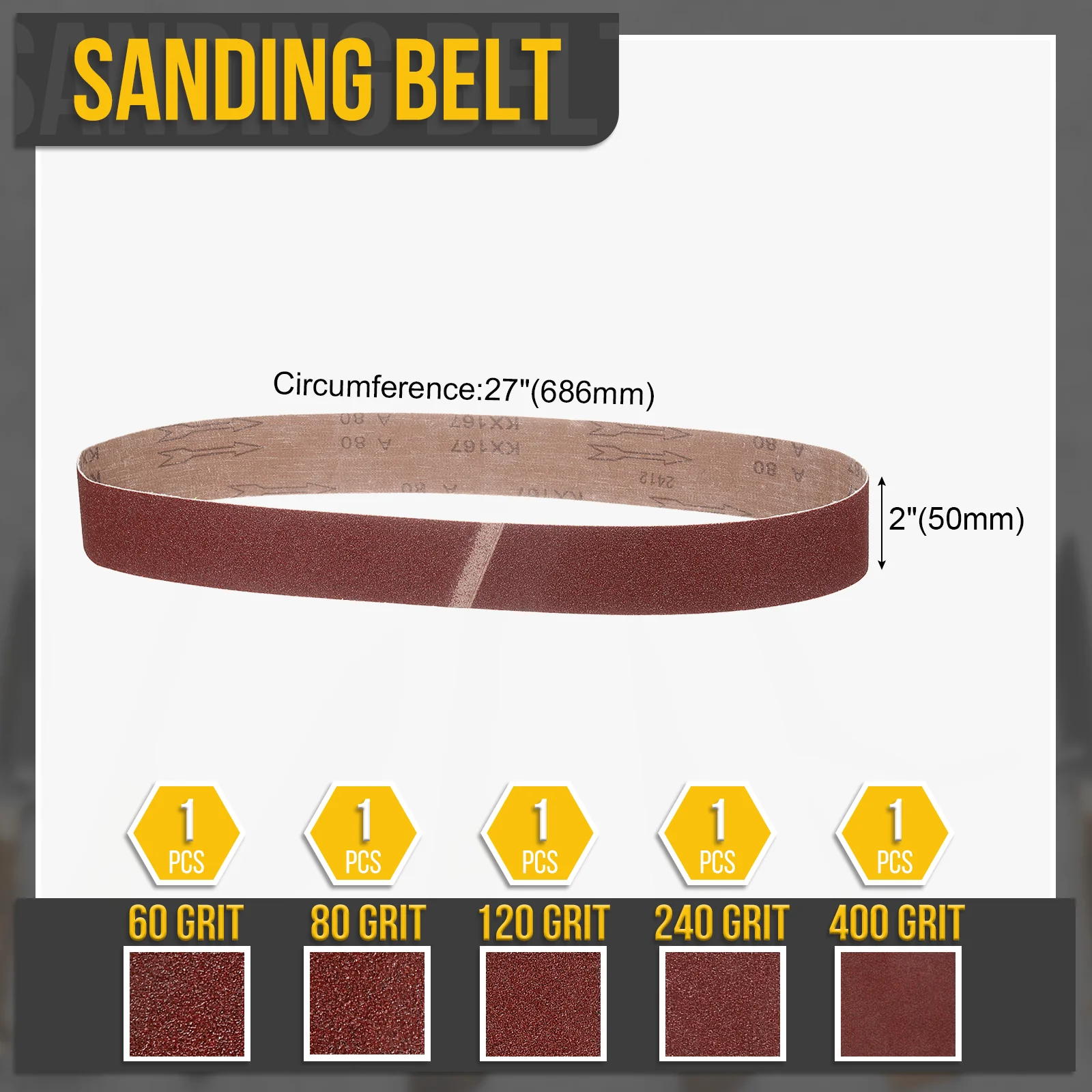 2 x 27 Knife Sharpener Belt Set,5 Piece 60/80/120/240/320 Grit for Carving - Image 2
