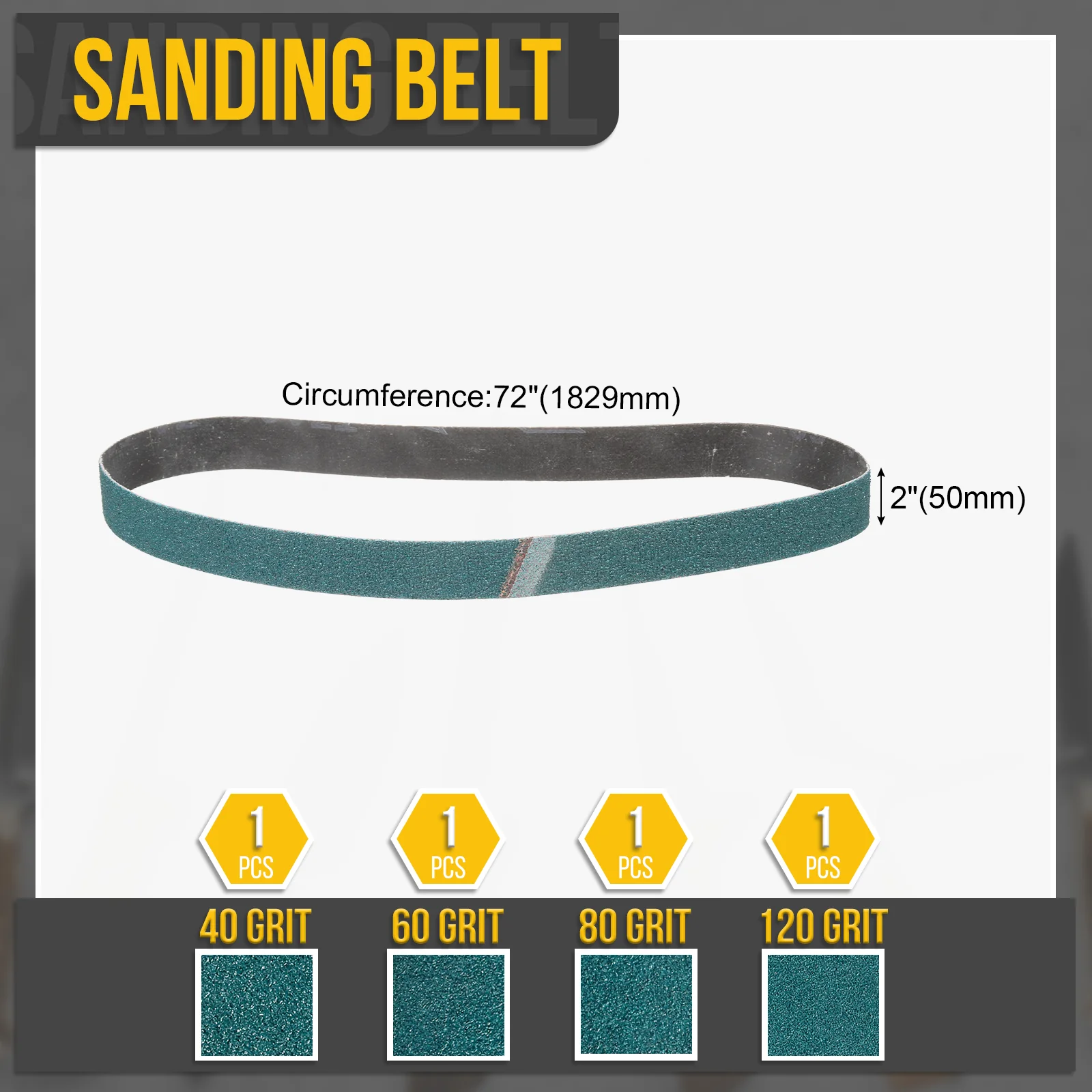 2" x 72" Knife Sharpener Belts, 4Piece 40/60/80/120 Grit Zirconia - Image 2
