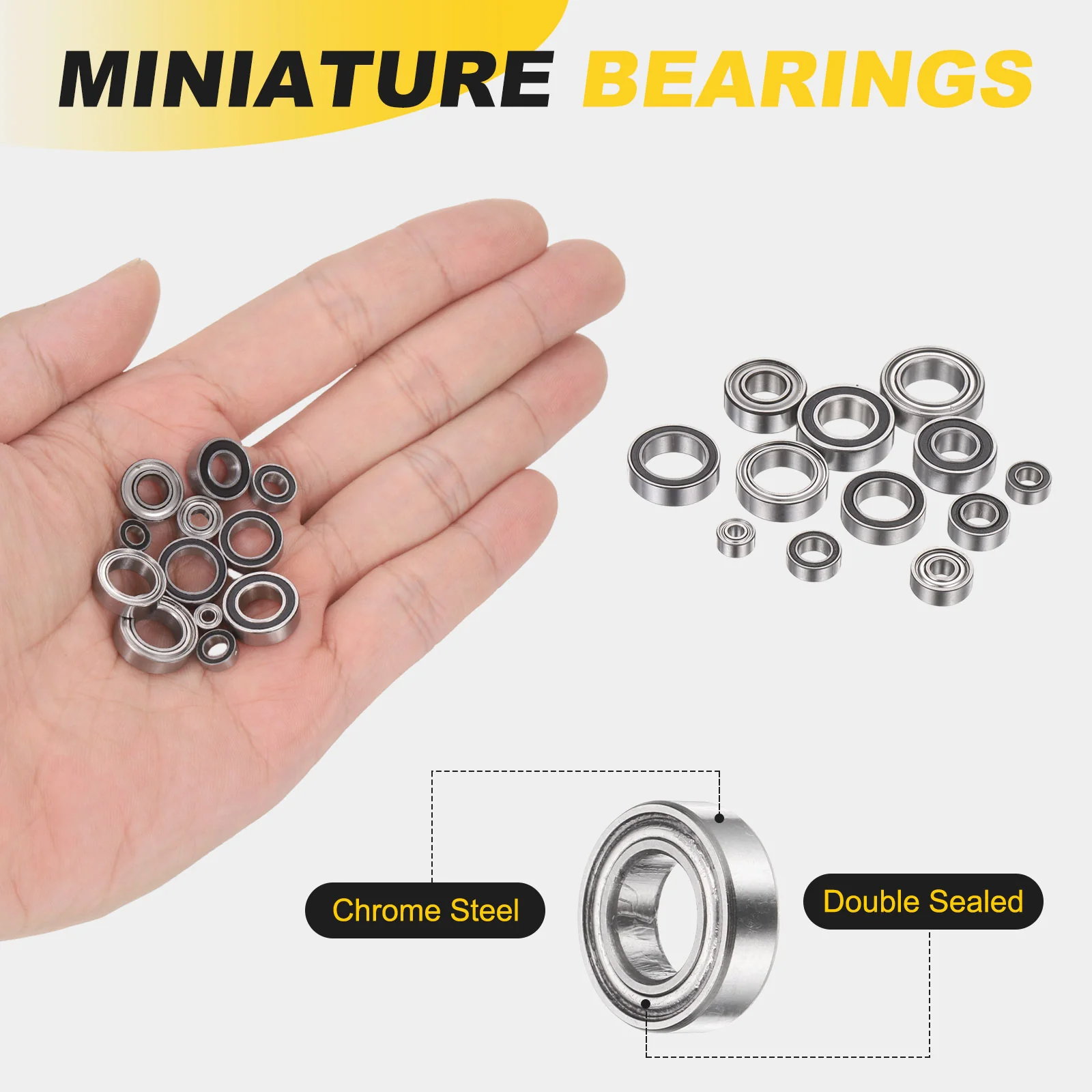 Uxcell 4Pcs SMR138ZZ Deep Groove Ball Bearings, 8x13x4mm 440C Double Sealed Bearing - Image 3