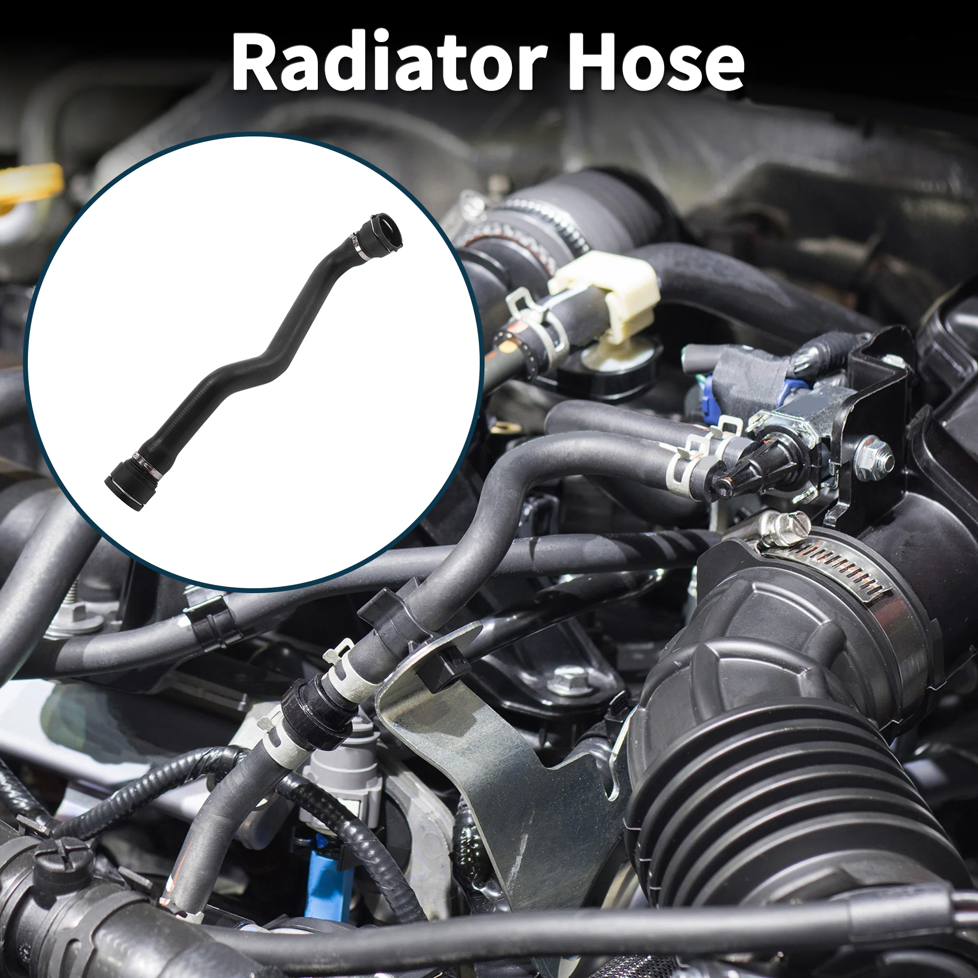 Radiator Hose Heater Hose Radiator Outlet Pipe No.17127596833 for BMW 1 Series F20 F21 2010-2015 Rubber Downpipe Black 1 Pc - Image 3