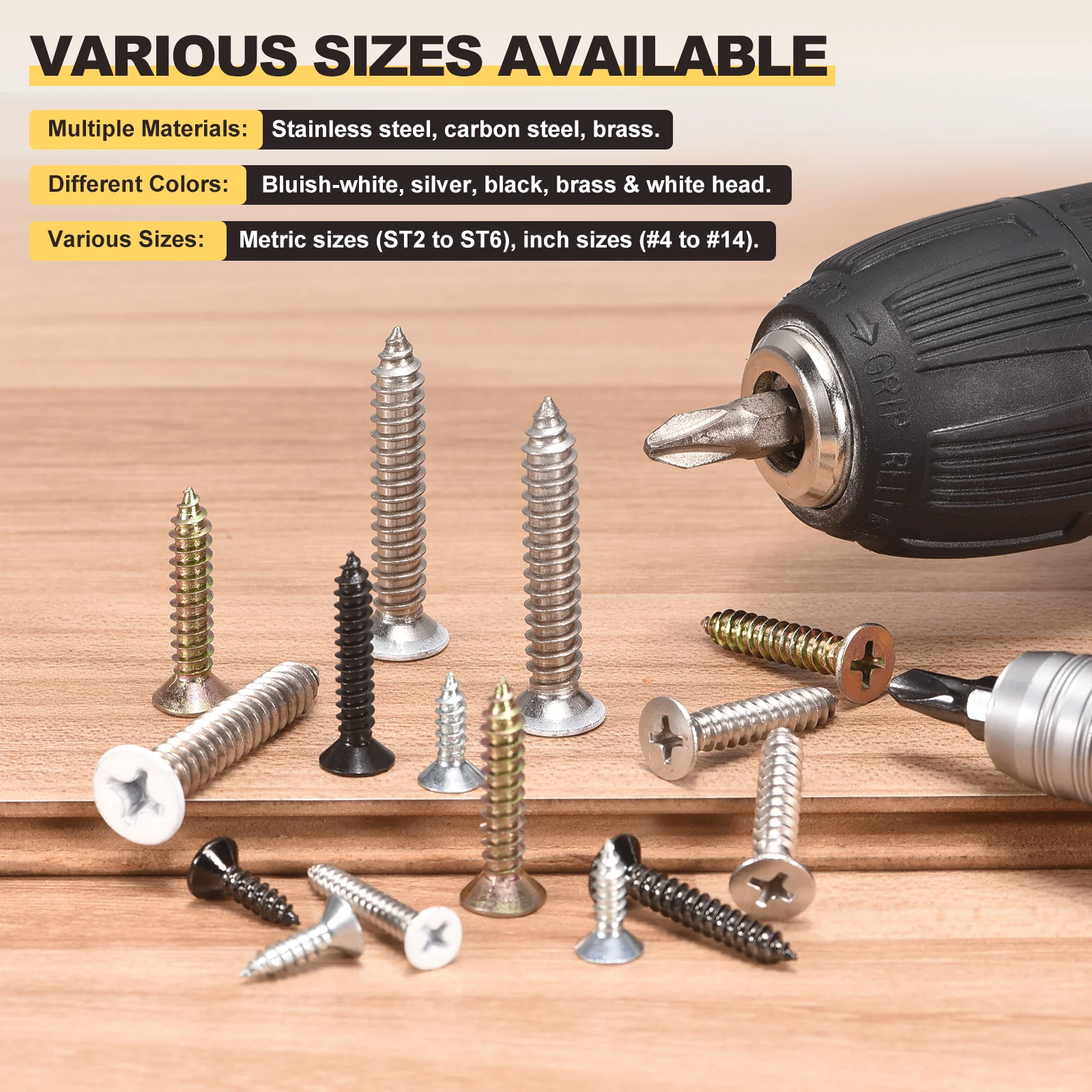 Cross Recessed Screw Kit #7 160Pcs, Stainless Steel, Silver - Image 5