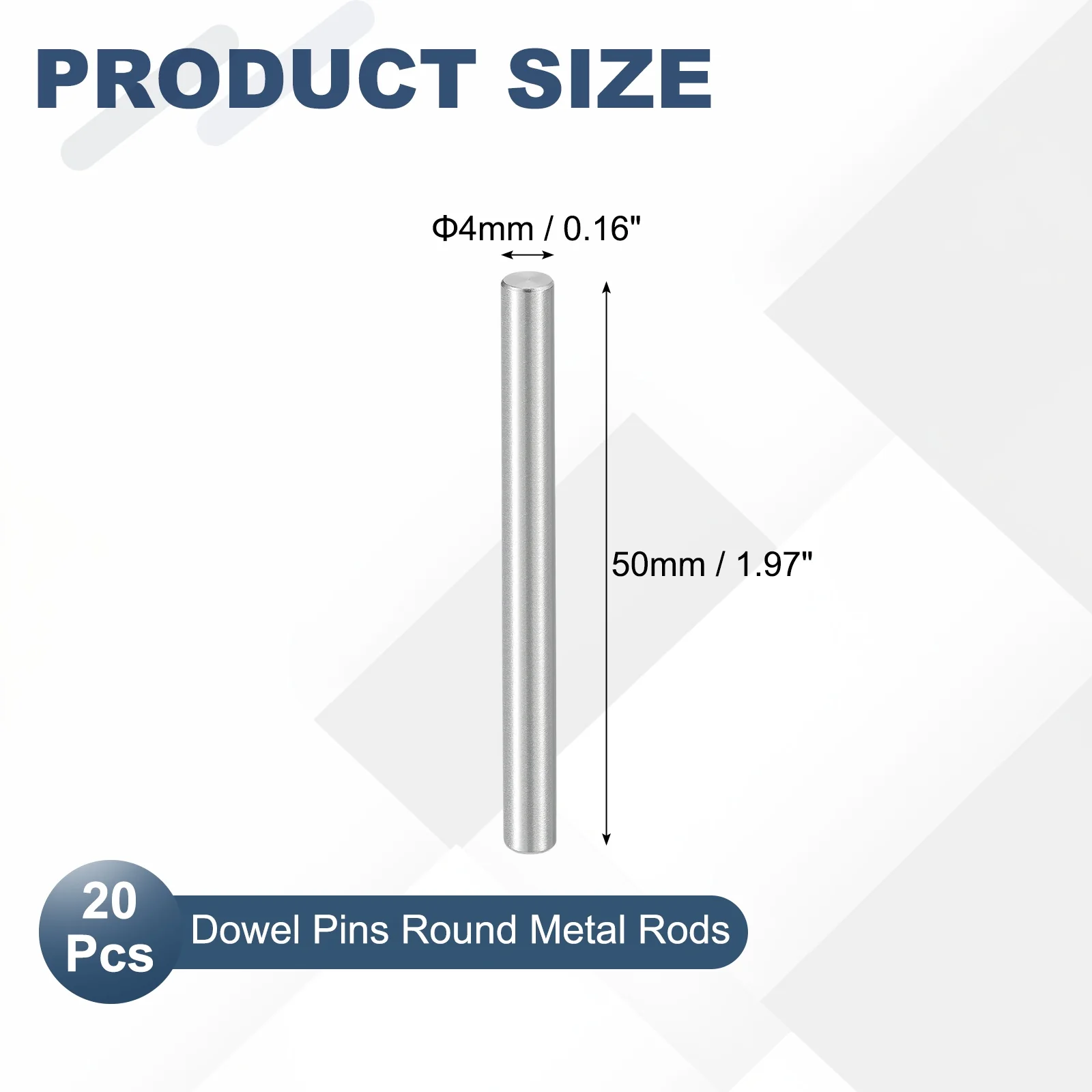 20 Pcs Marine Grade 316 Stainless Steel Dowel Pins 4mm x 50mm Round Metal Rods - Image 2