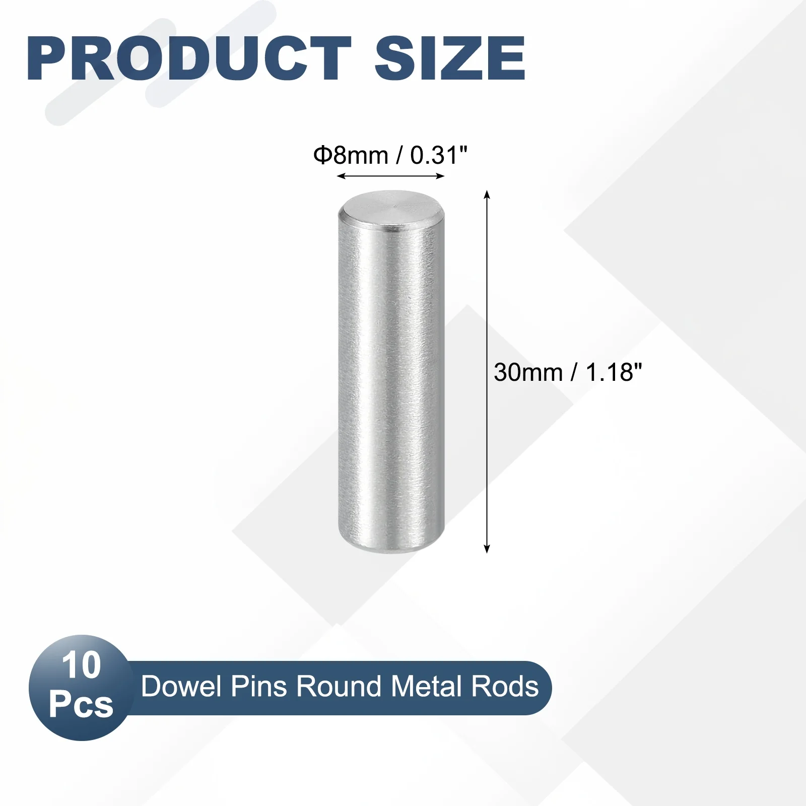 10 Pcs Marine Grade 316 Stainless Steel Dowel Pins 8mm x 30mm Round Metal Rods - Image 2