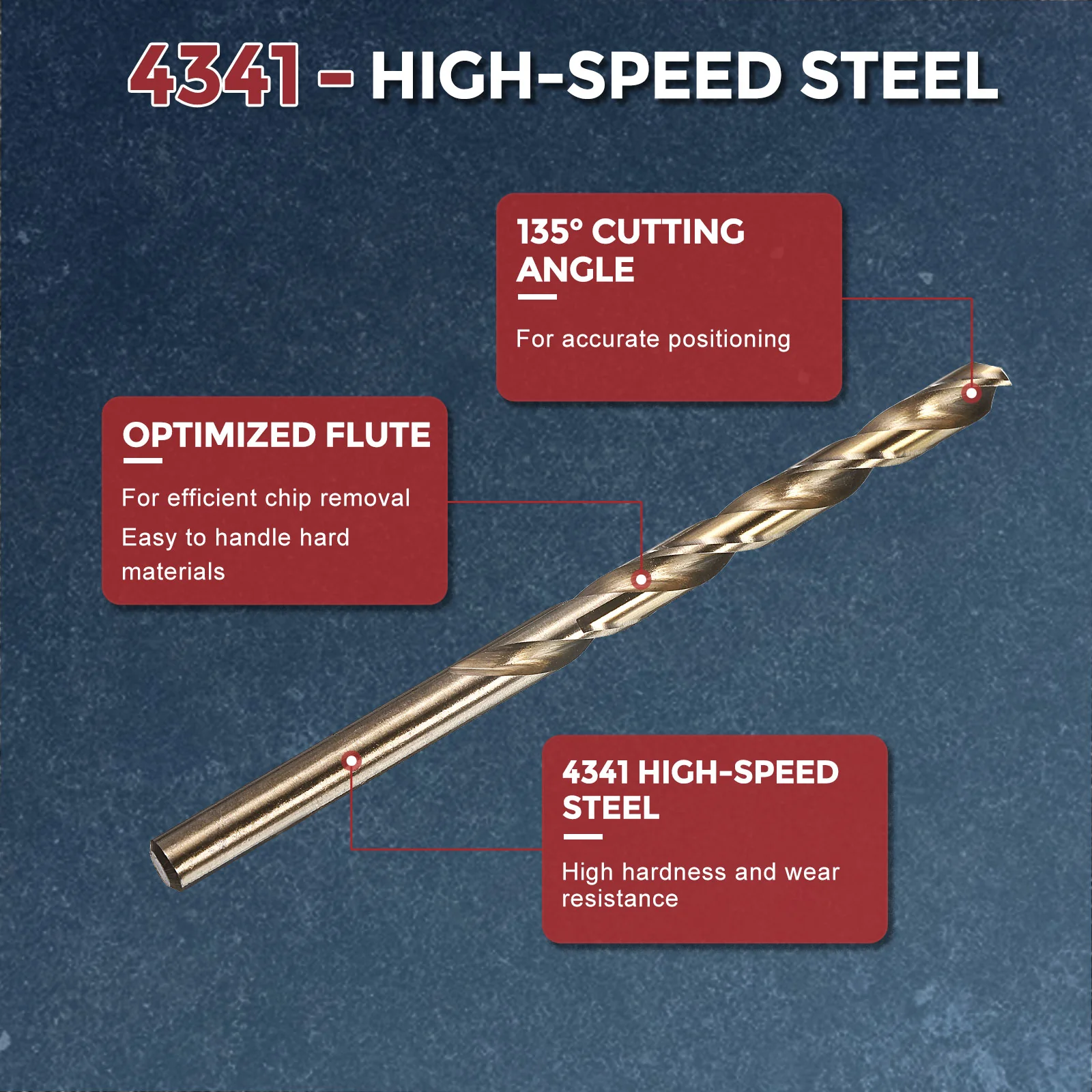 10pcs Drill Bit - #1 4341 HSS Gold Woodworking Handicraft - Image 3