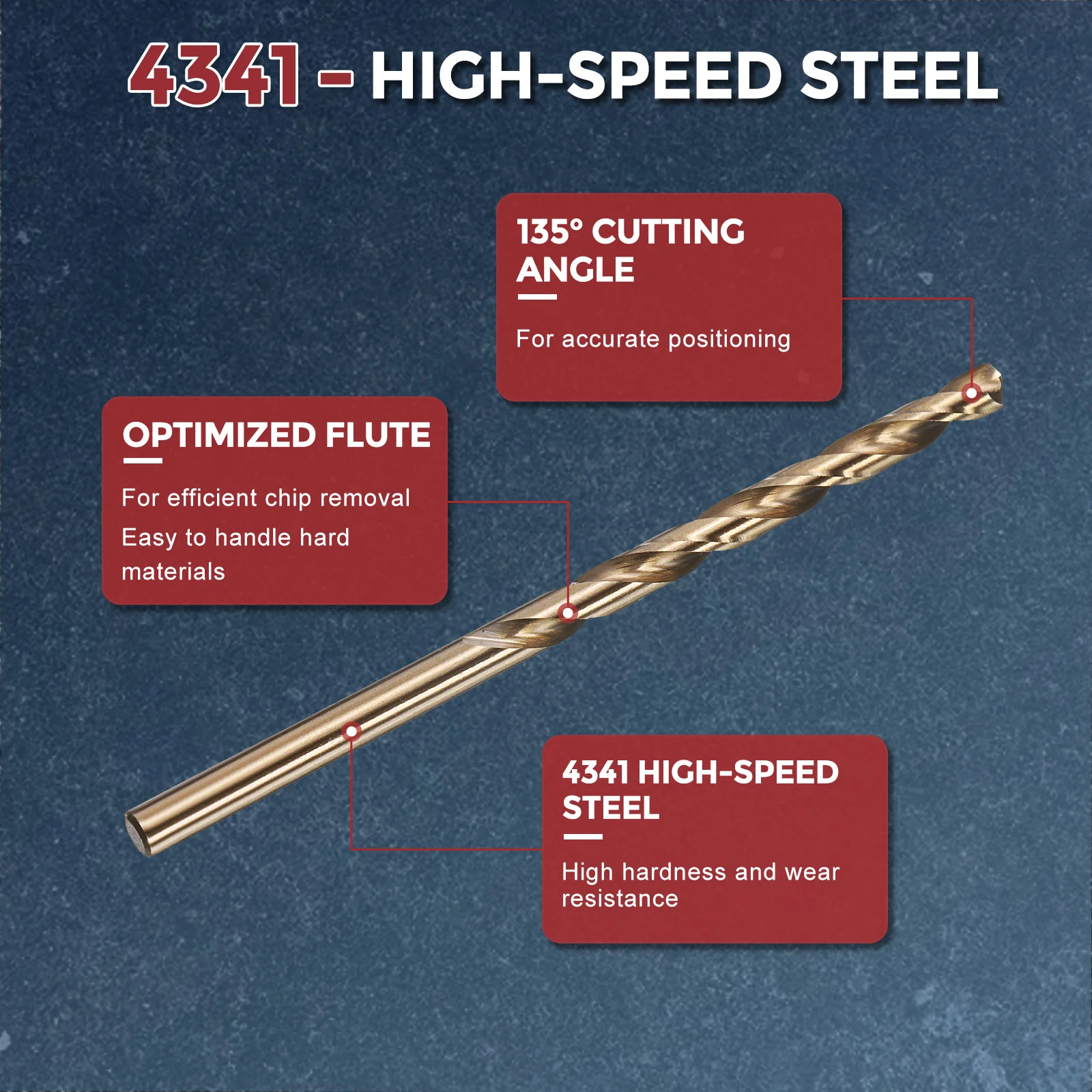 10pcs Drill Bit - #19 4341 HSS Gold Woodworking Handicraft - Image 3