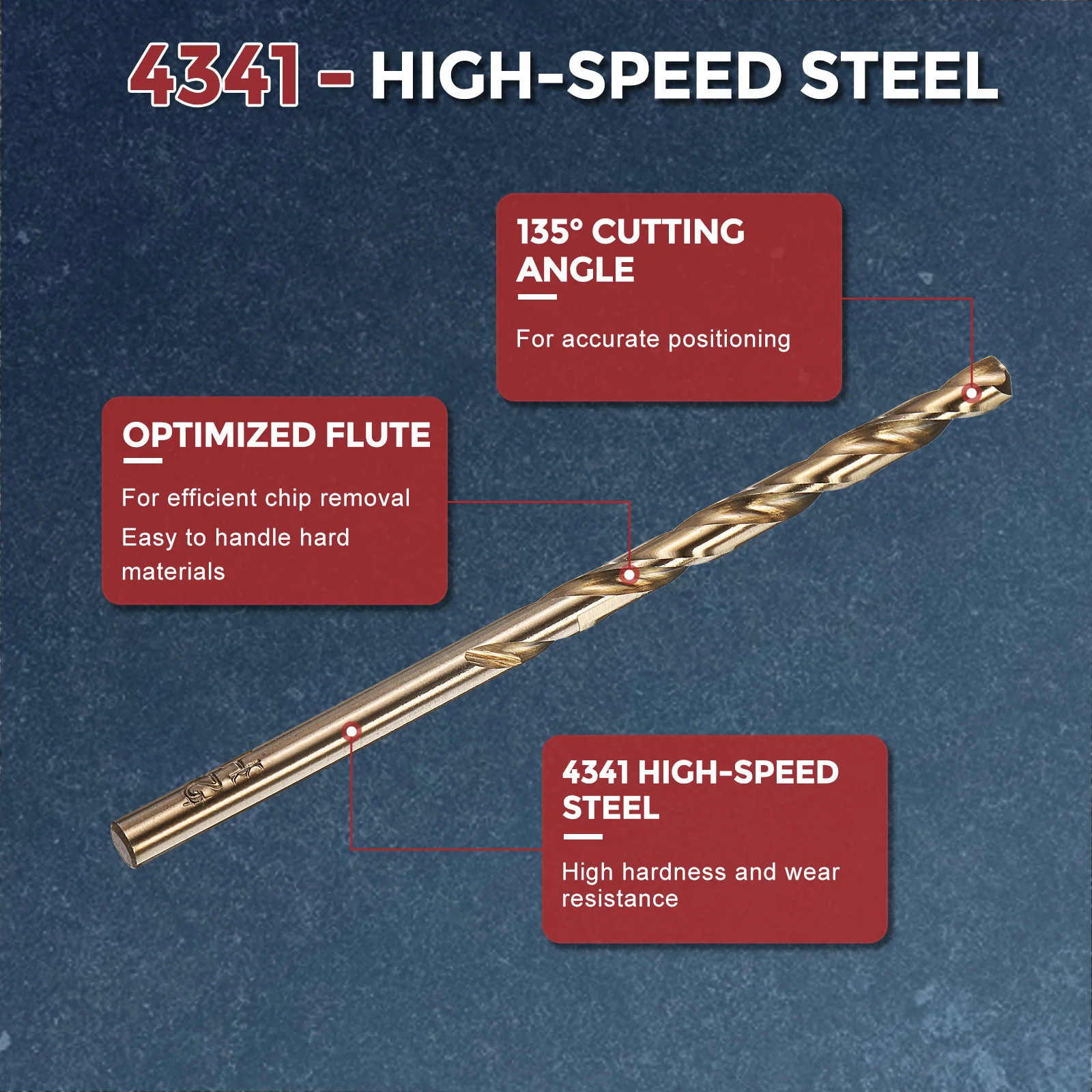 10pcs Drill Bit - #22 4341 HSS Gold Woodworking Handicraft - Image 3