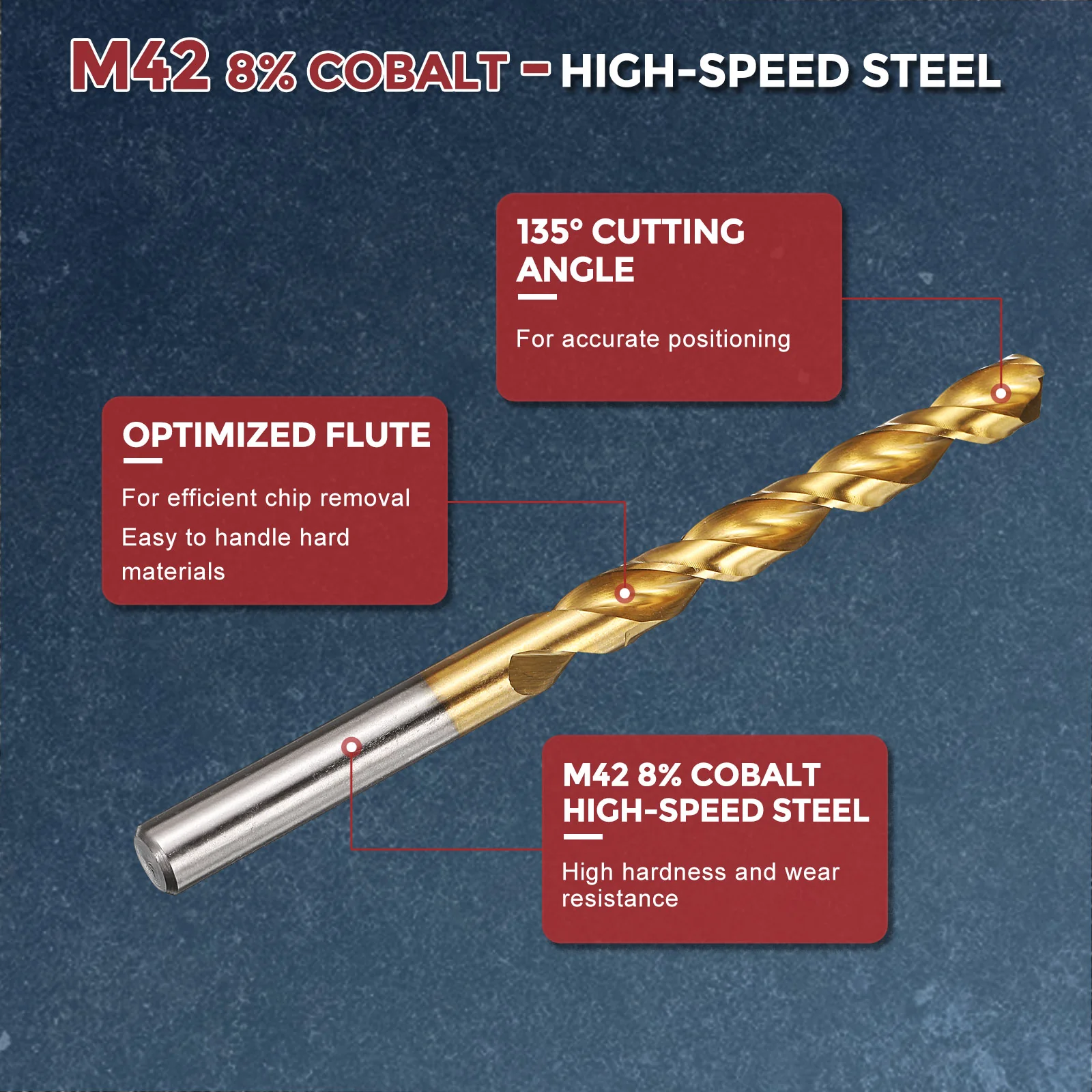 1pcs Drill Bit - 8.2mm HSS Cobalt TiN for Woodworking Handicraft Use - Image 3